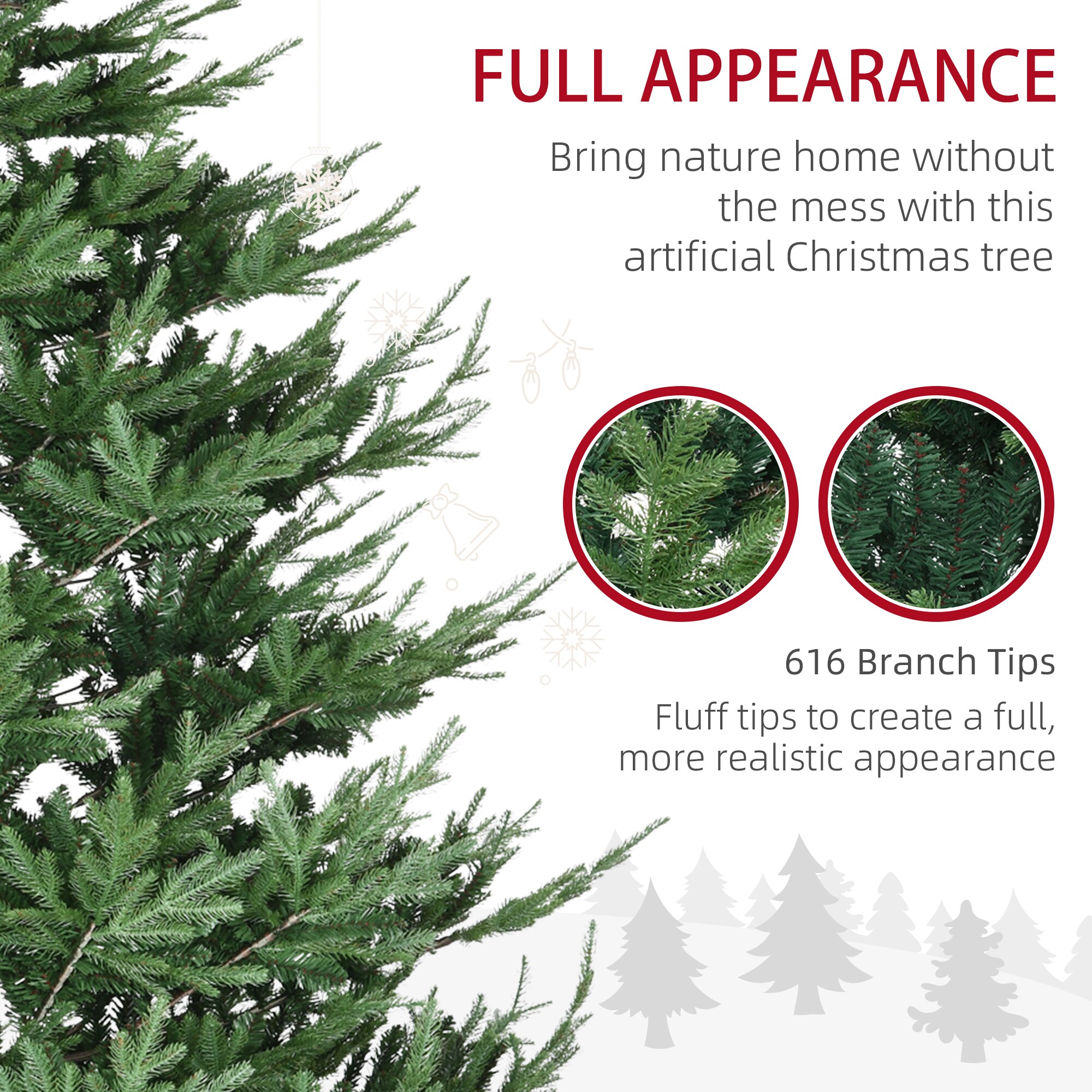 HomCom 830-577V01GN Artificial-Christmas-Trees - View #6