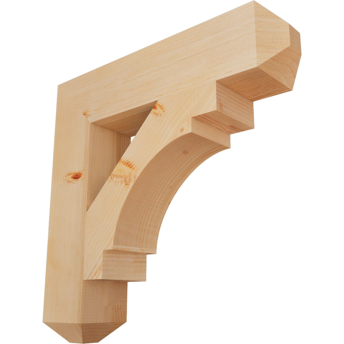 Ekena Millwork BKT06X28X28MRC04SDF Merced craftsman smooth 5-1/2-in x 28-in x 28-in Douglas fir Brown Wood Standard bracket