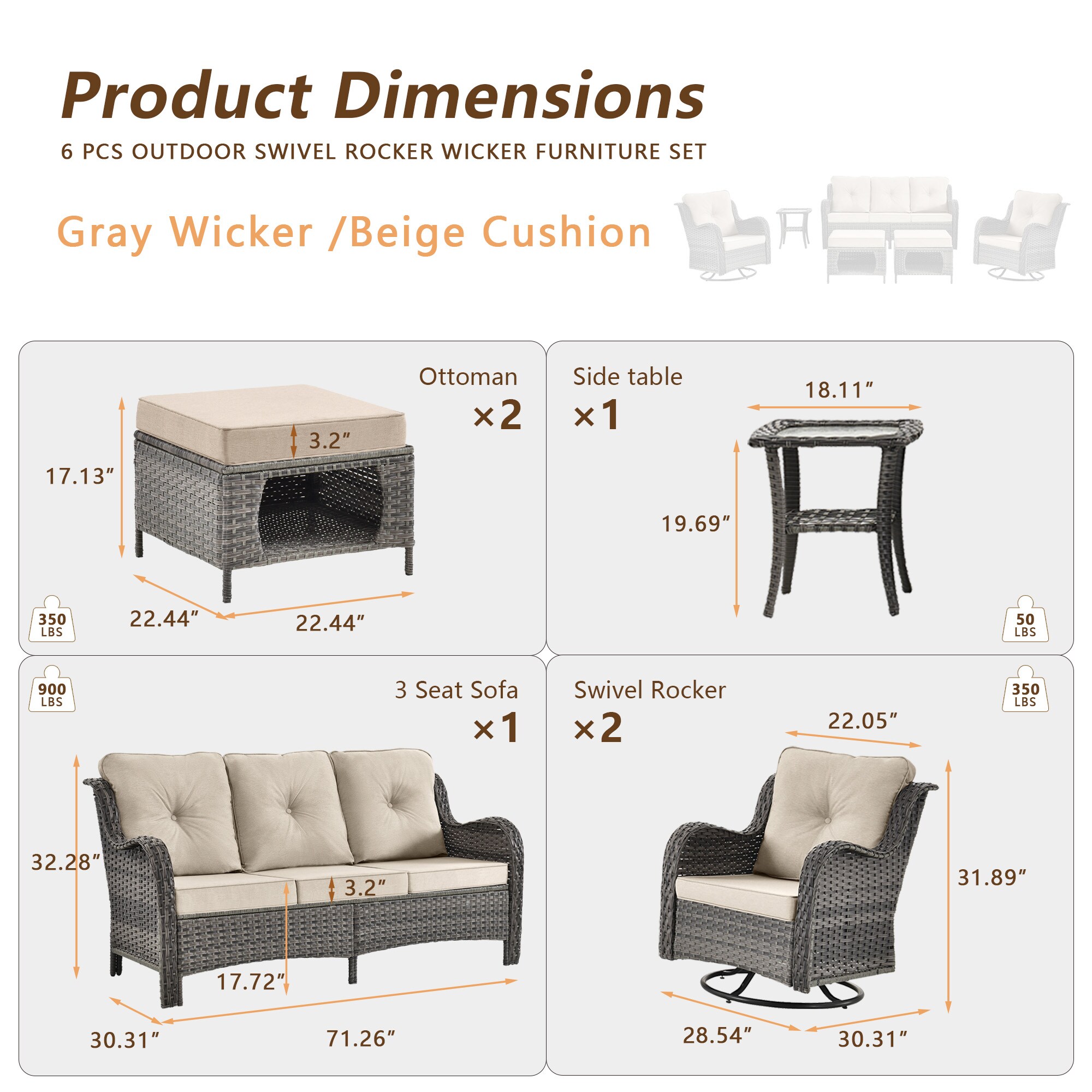DWIOM YZX10-123 Patio-Conversation-Sets - View #3