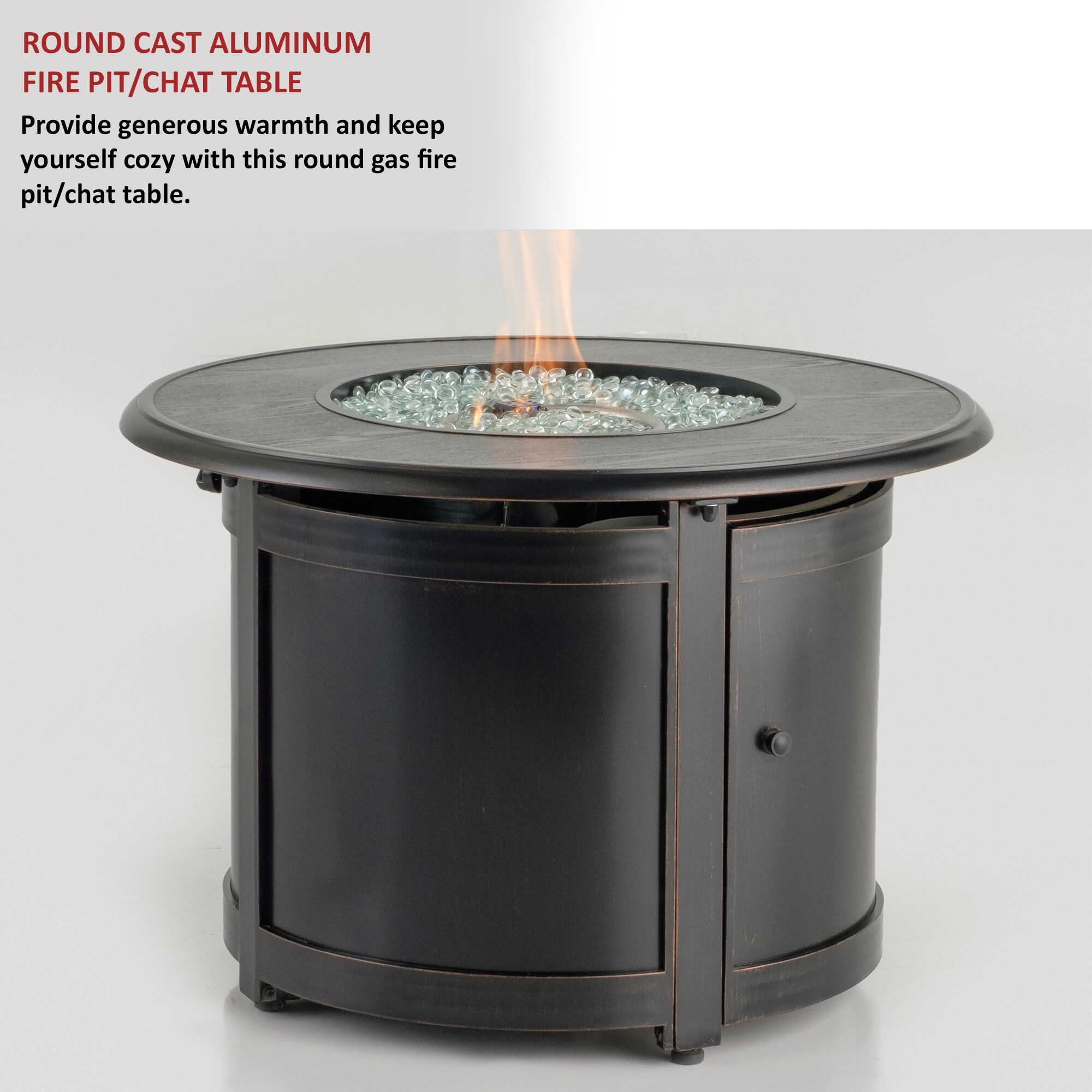 Alfresco Home 55-3013 36-in W 100000-BTU Blacksmith Portable Aluminum  Propane Gas Fire Pit in the Gas Fire Pits department at Lowes.com