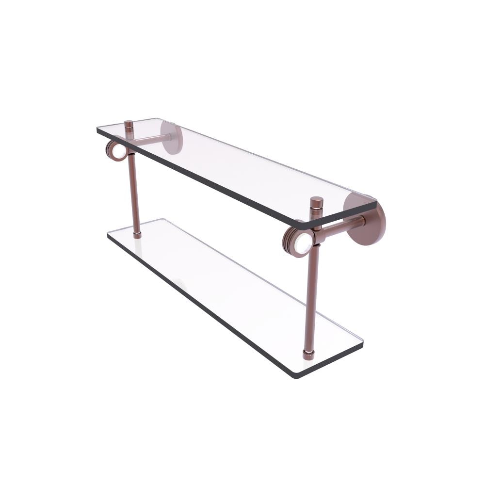Allied Brass CV-2D-16-CA Clearview Antique Copper 2 -Tier Wall mount Bathroom Shelf ( 16-in x 9.2-in x 5-in )