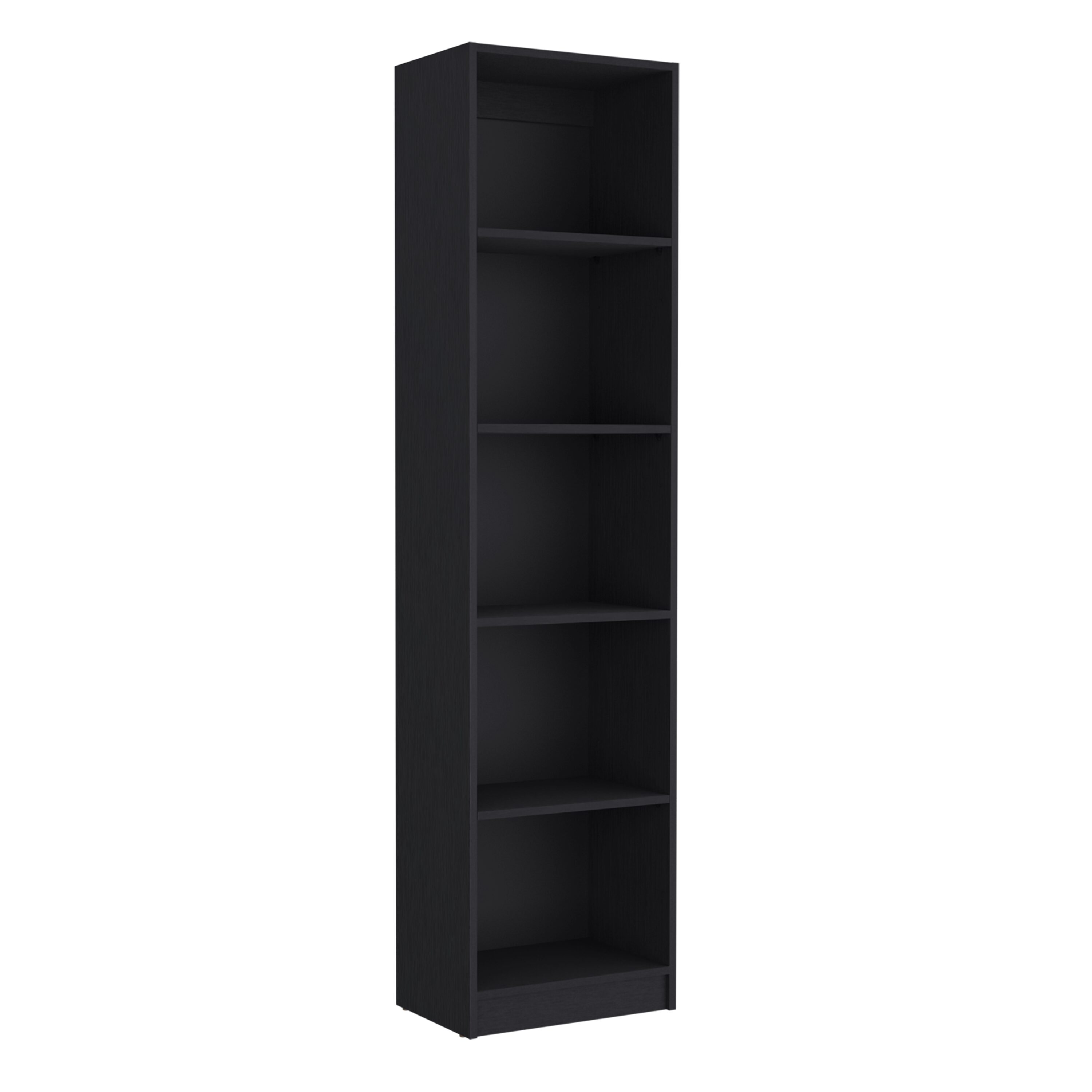 Siavonce XH37819 Black Particleboard 5 -Shelf Modular Bookcase ( 17.70-in W x 71.10-in H x 11.80-in D ) Finished