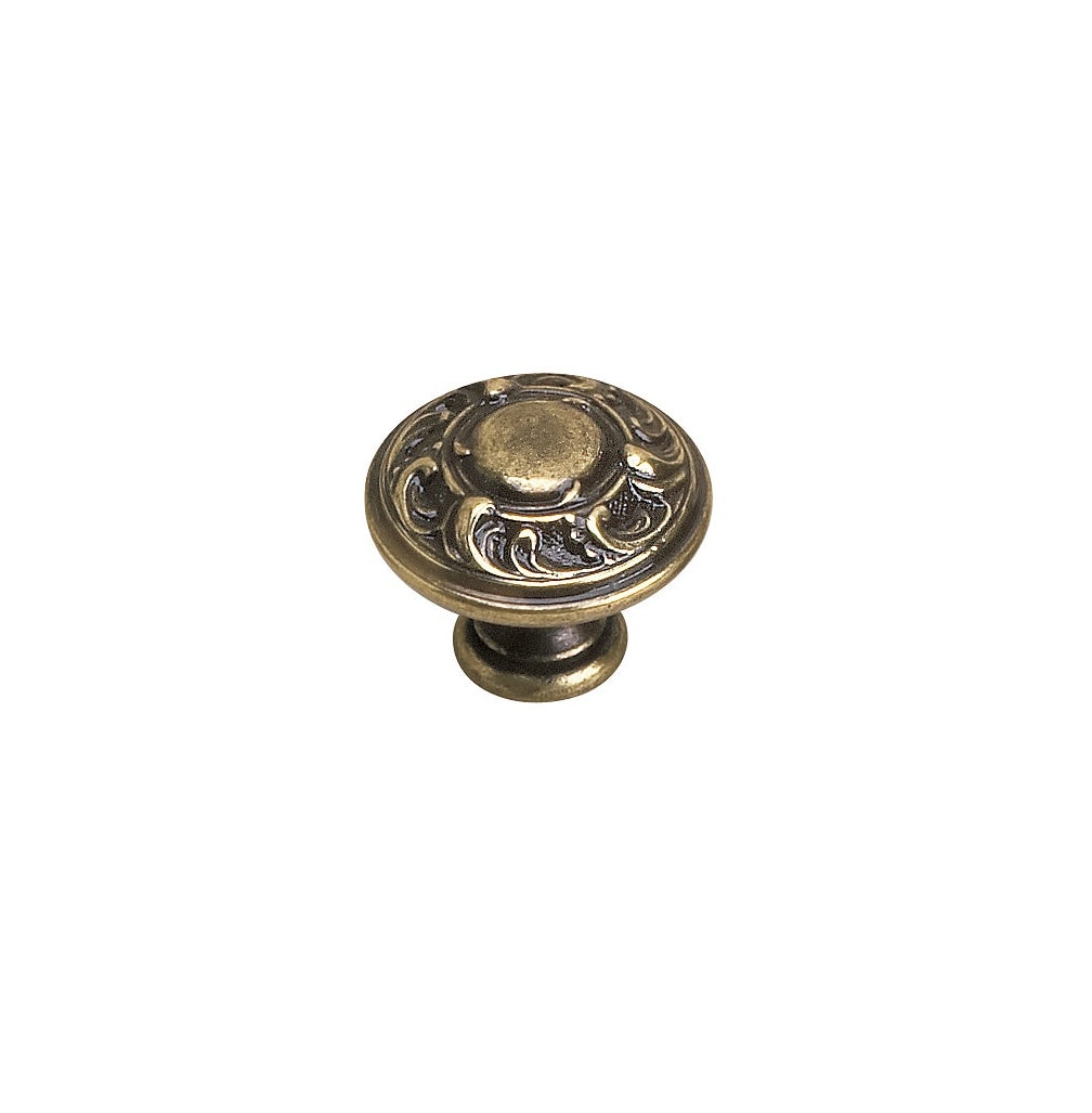 Richelieu 2440135BB 1-3/8-in Burnished Brass Round Traditional Cabinet Knob