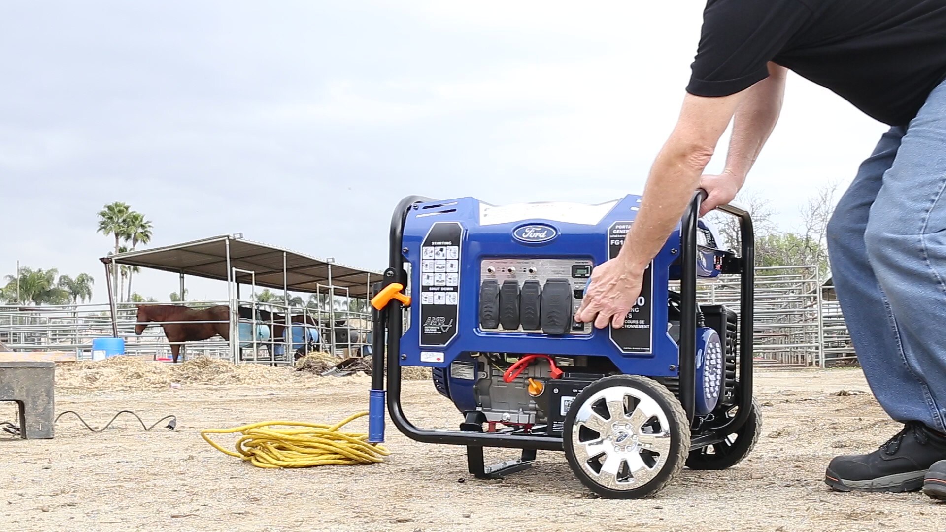 Ford 11050W Peak/9000W Rated Portable Gas Generator with Electric Start