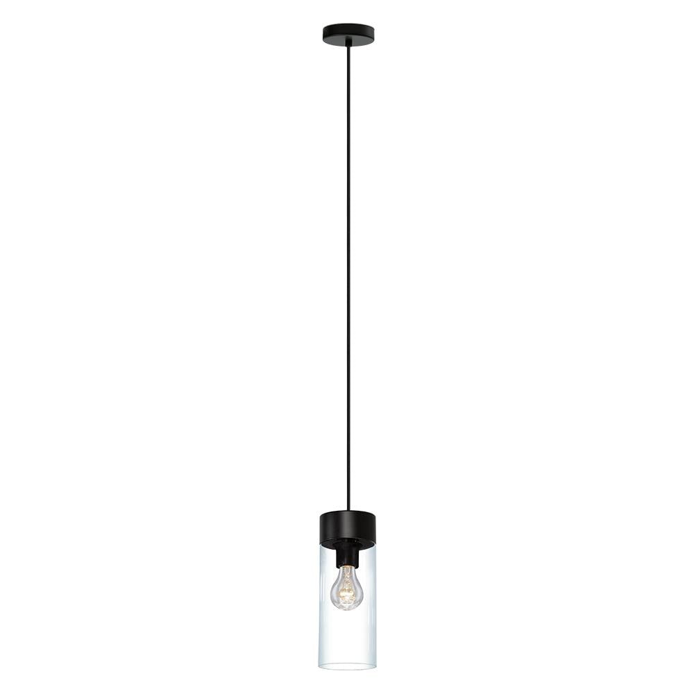 EGLO Montey Matte Black Modern/Contemporary Clear Glass Cylinder ...