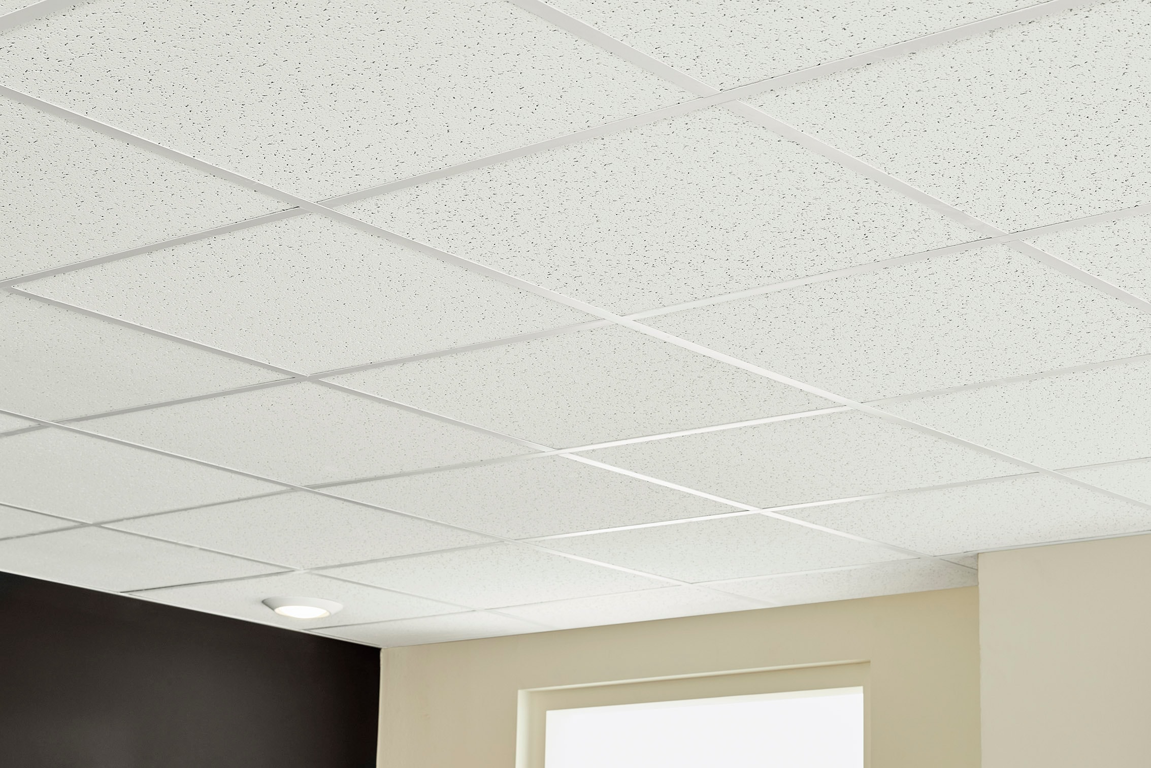 Armstrong Ceilings 24 In X 24 In Random Textured Contractor White Mineral Fiber Drop Ceiling