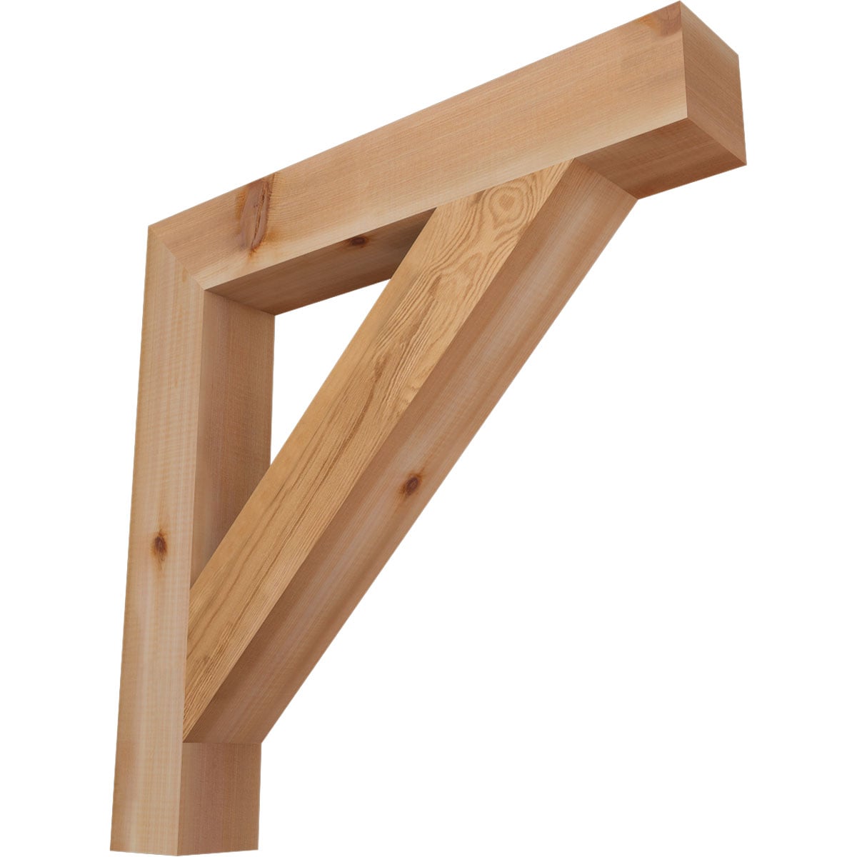 Ekena Millwork BKT04X26X26TRA05SWR Traditional block smooth 3-1/2-in x 26-in x 26-in Western red cedar Brown Wood Standard bracket