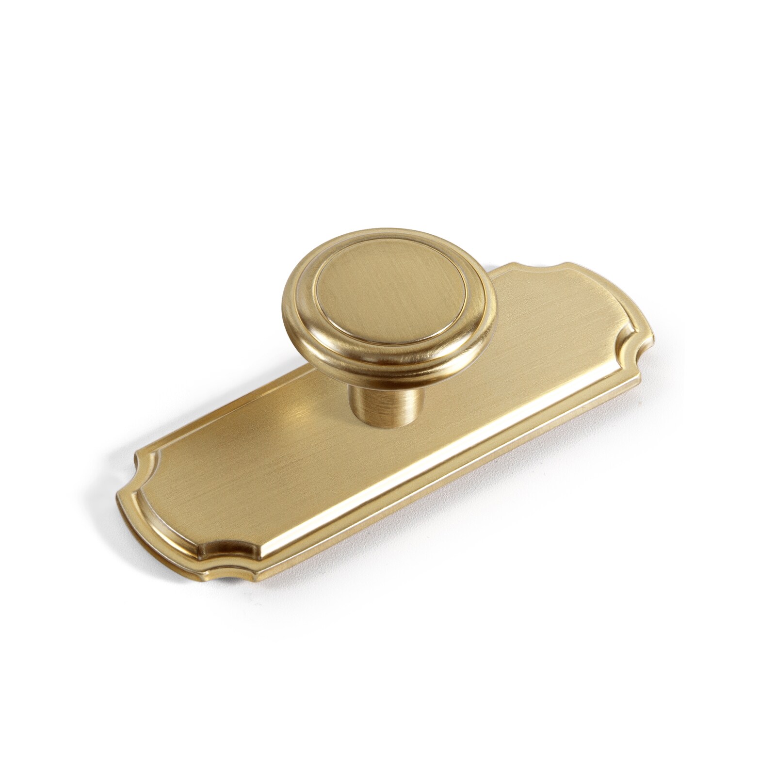 Miaokesen 662DP-TLS-DK 1-9/64-in Light Brushed Brass (With BackPlate) Novelty Modern Cabinet Knob 6 -Pack
