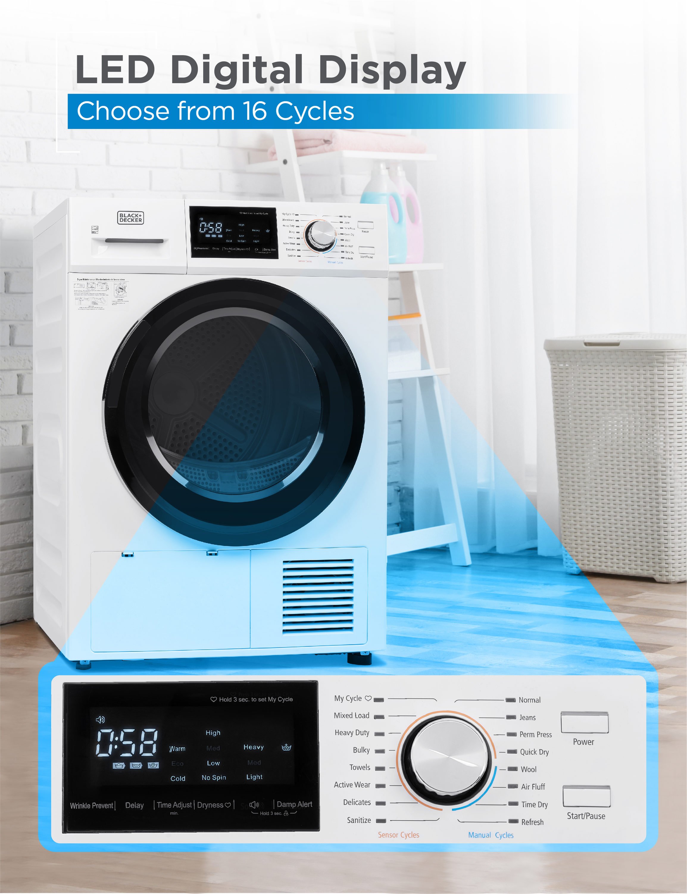 BLACK+DECKER 3.5 cu. ft. Capacity White Electric Dryer - Yahoo Shopping