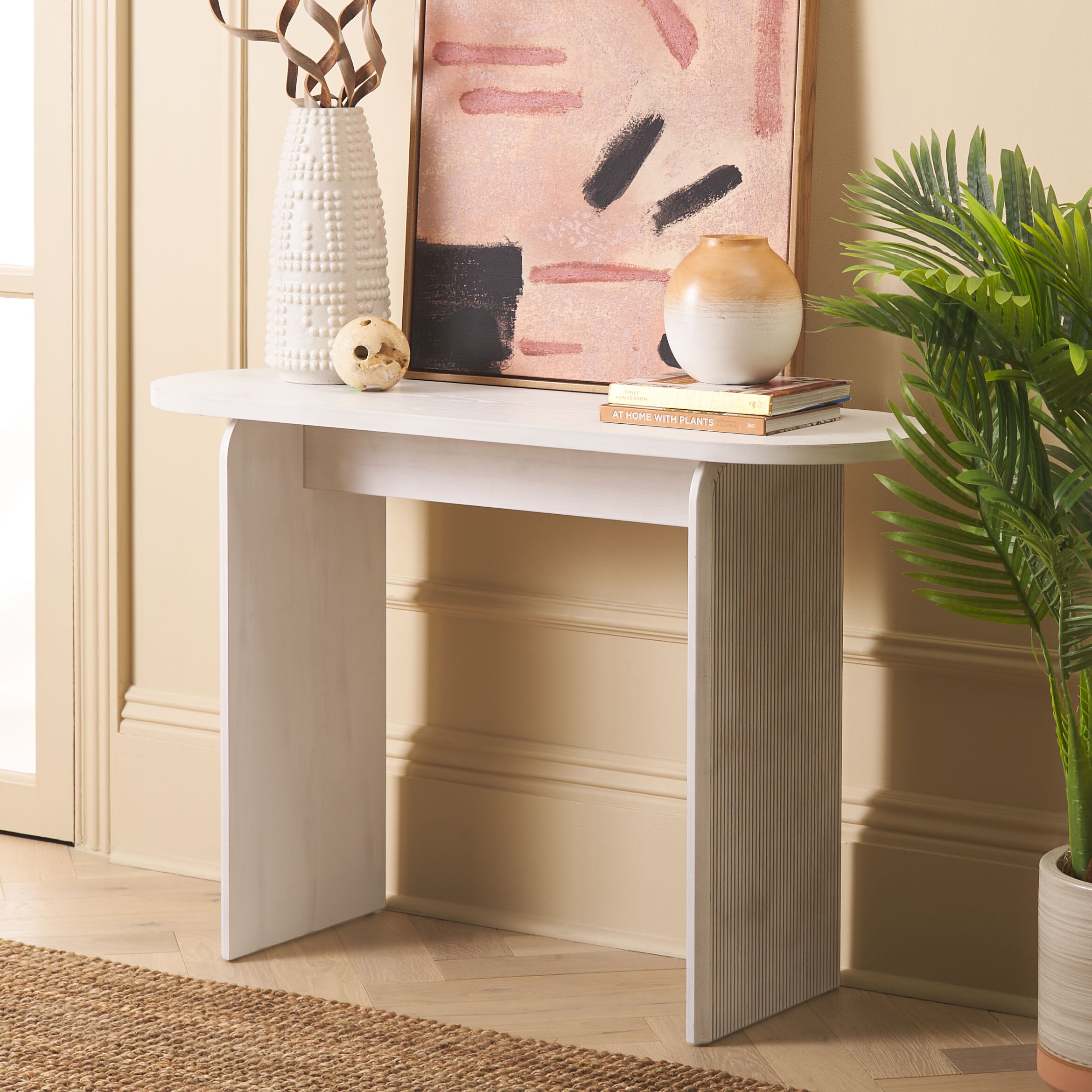 Safavieh CNS2100C Modern White Wash Console table