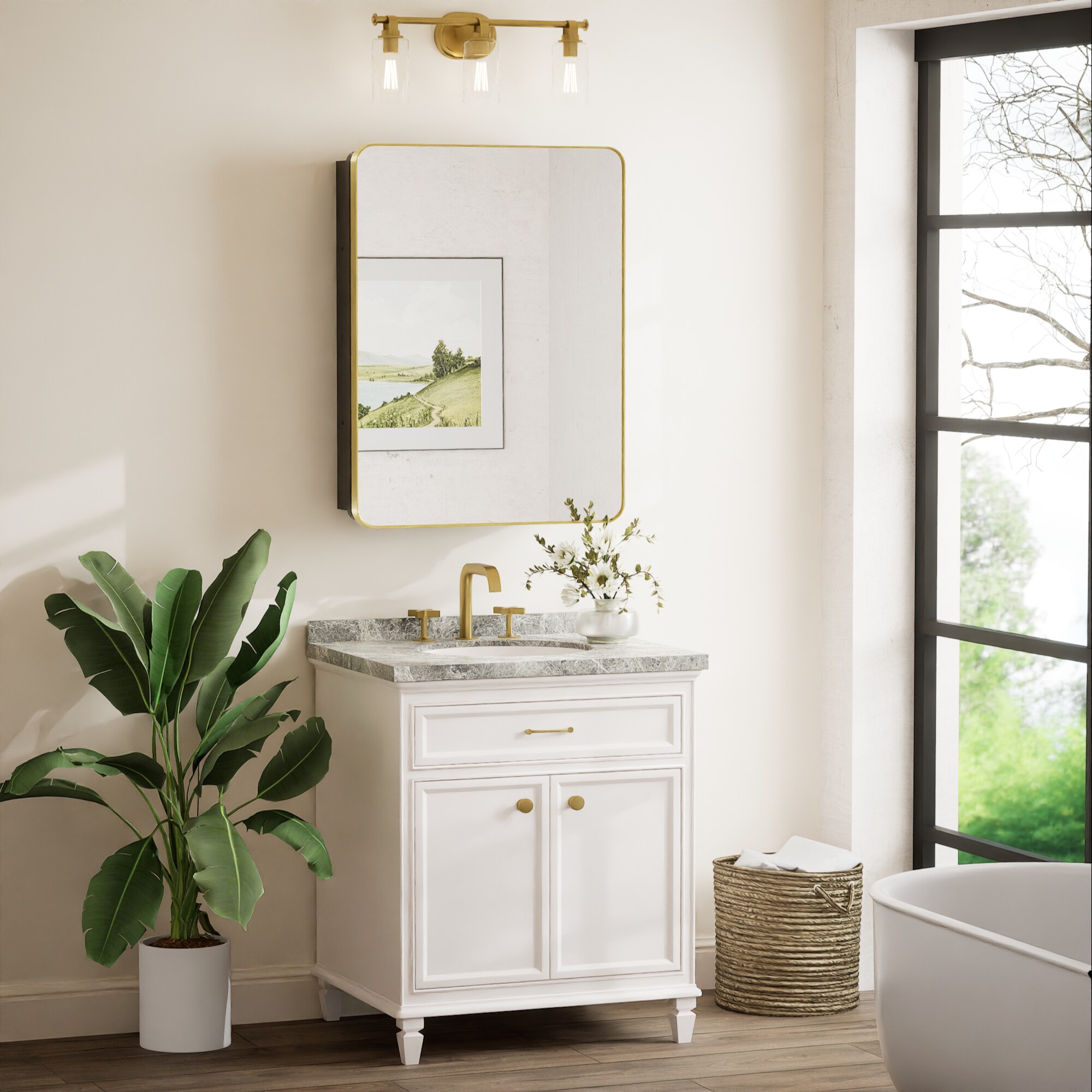 Keonjinn LW-JSKJG-YJ-6181GD Bathroom-Medicine-Cabinets - View #2