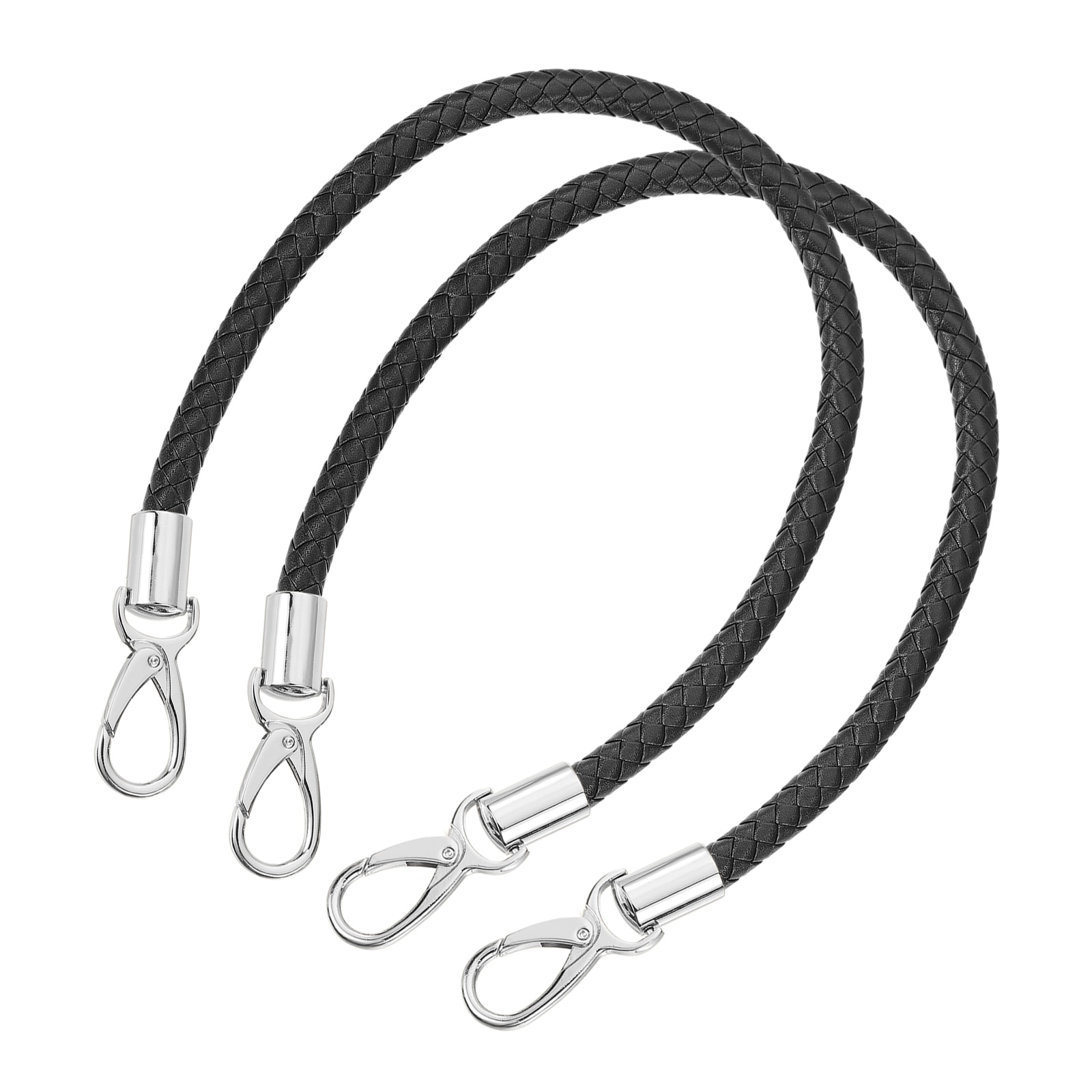 Unique Bargains - 2pcs Leather Purse Strap 50cm/19.69-Inch Short Leather PU Braided Purse Replace...