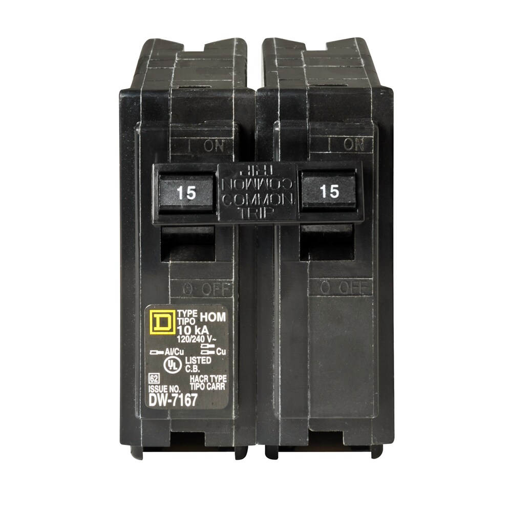 Square D Homeline 15-amp 2 -Pole Standard trip Circuit Breaker