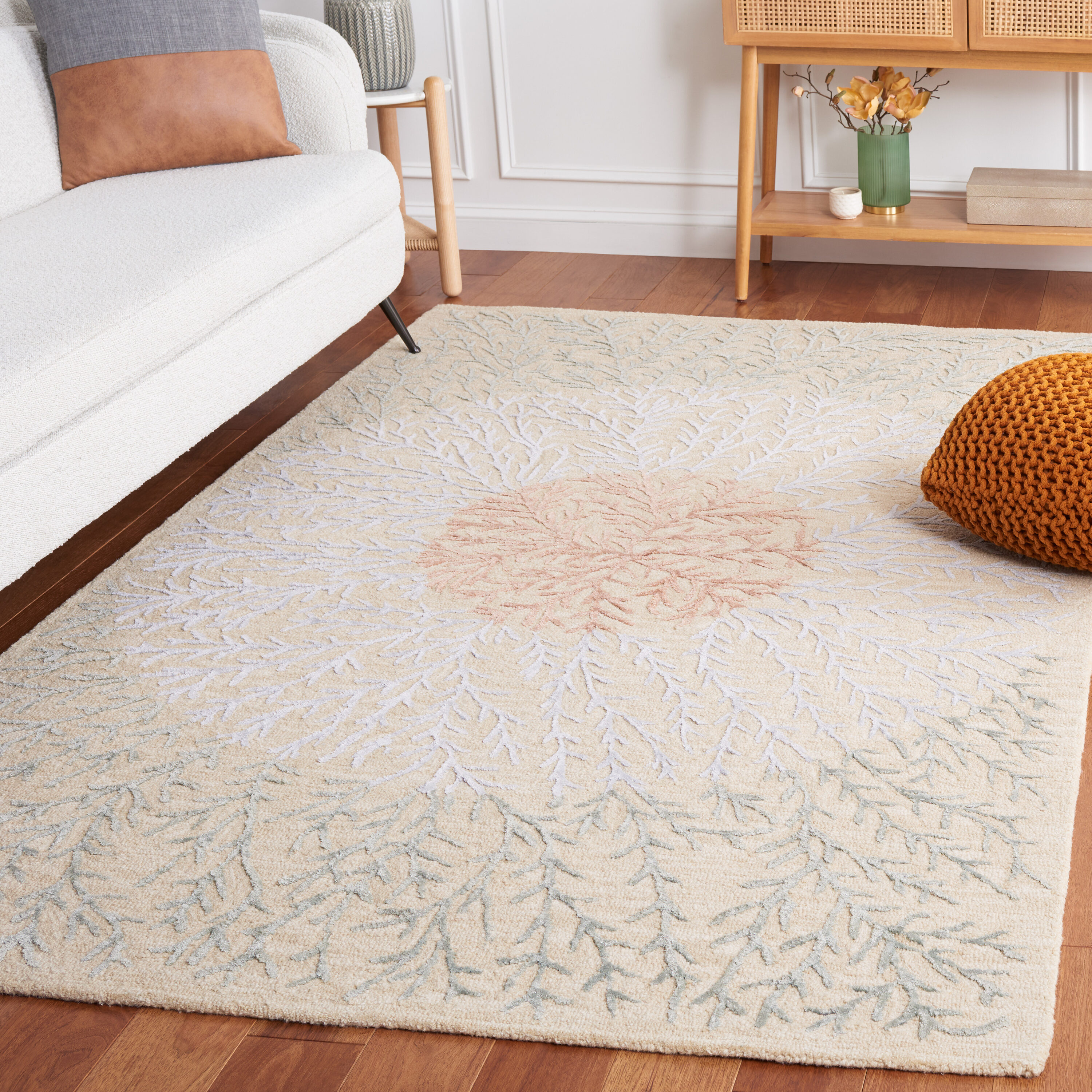  Soho 257 Beige/Gray Contemporary 5ft x 8ft Rectangle Rug