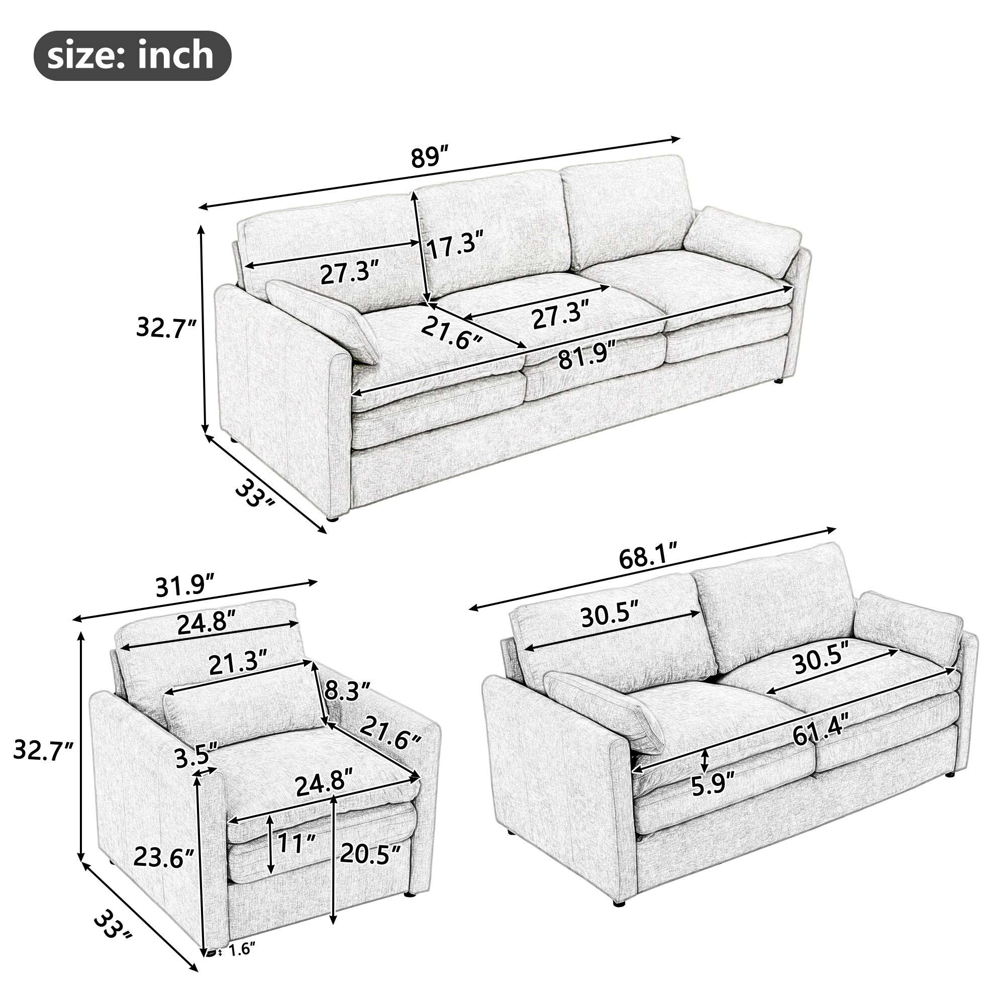 SINOFURN SYA370011GY Living-Room-Sets - View #4