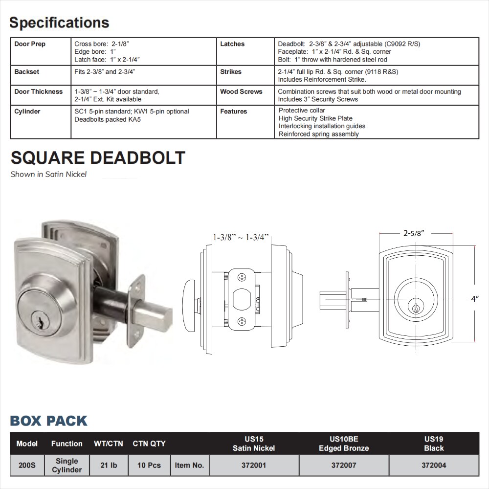 Delaney Hardware 372001 Door-Deadbolts - View #2