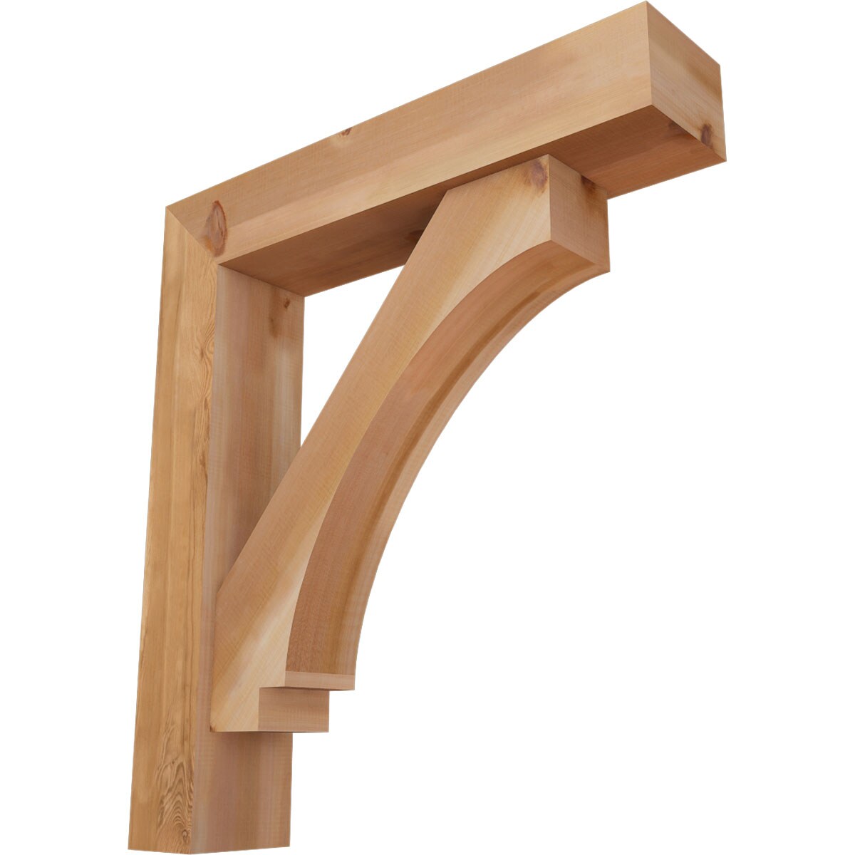 Ekena Millwork 1462797 Imperial Block Smooth Bracket with Offset Brace 7-1/2-in x 36-in x 40-in Western red cedar Brown Wood Standard bracket