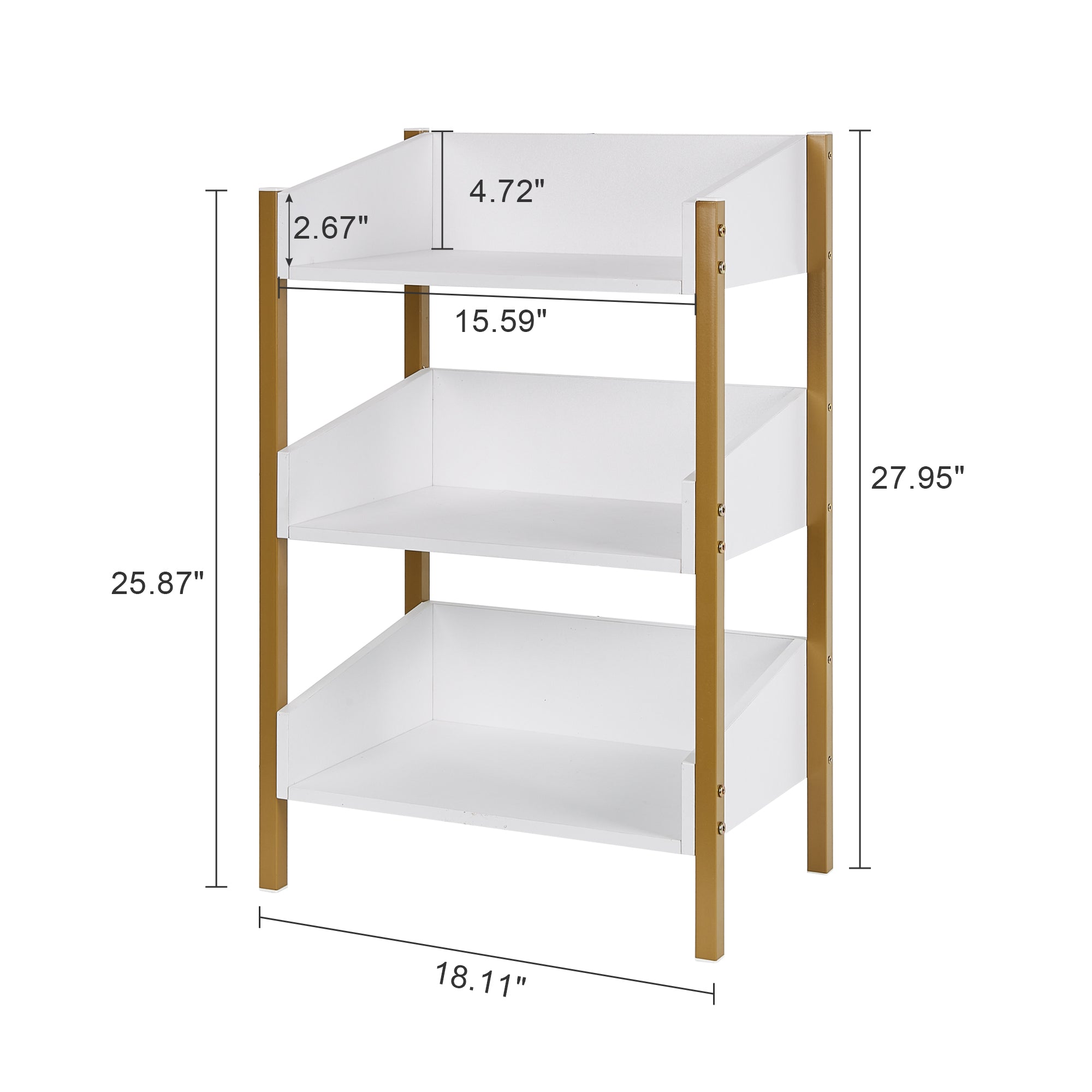 Vecelo LOE-MB02-WHT bookcases - View #3