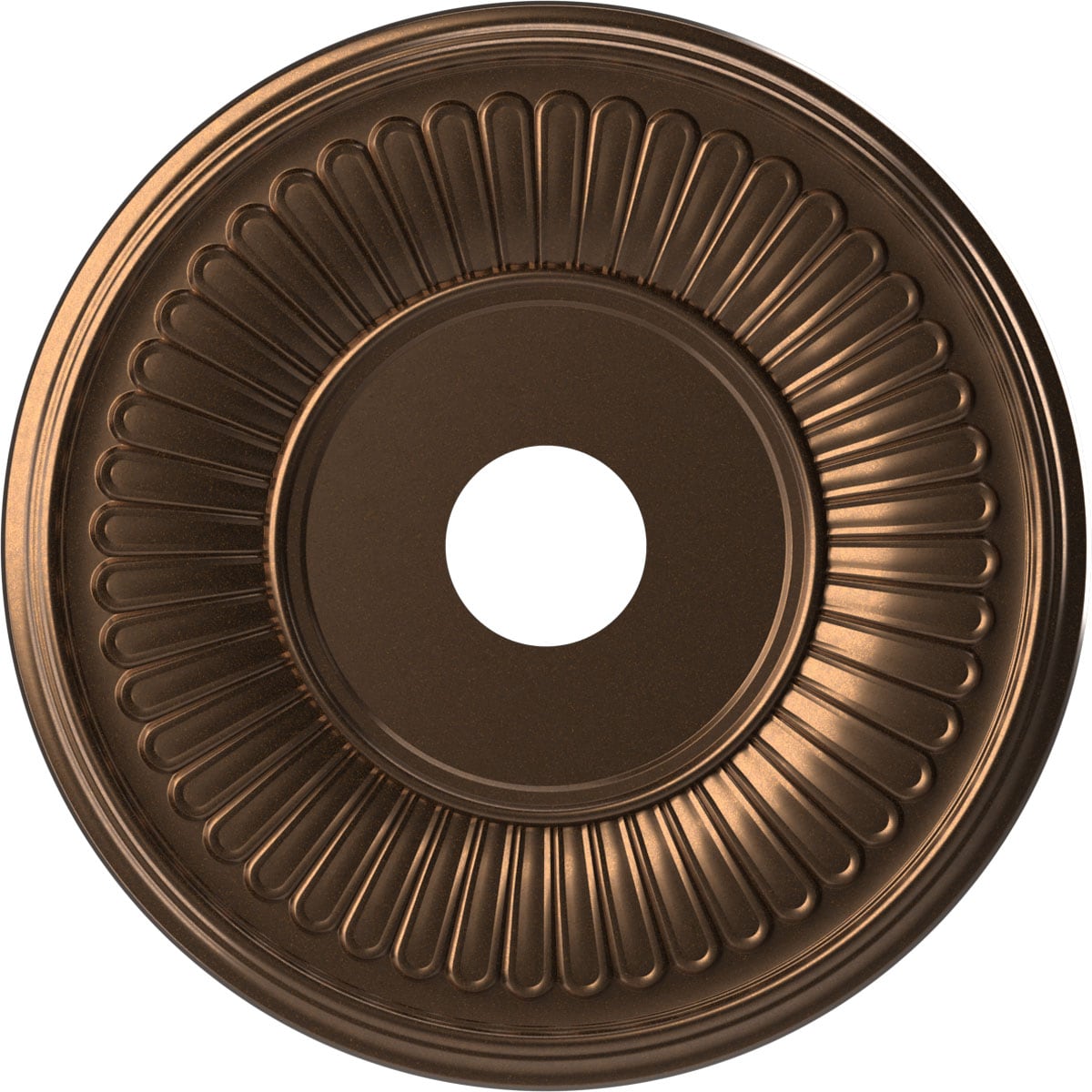 Ekena Millwork CMP19BECAB Berkshire Thermoformed 19-in W x 19-in L Painted Metallic Antique Brass PVC Whole Ceiling Medallion