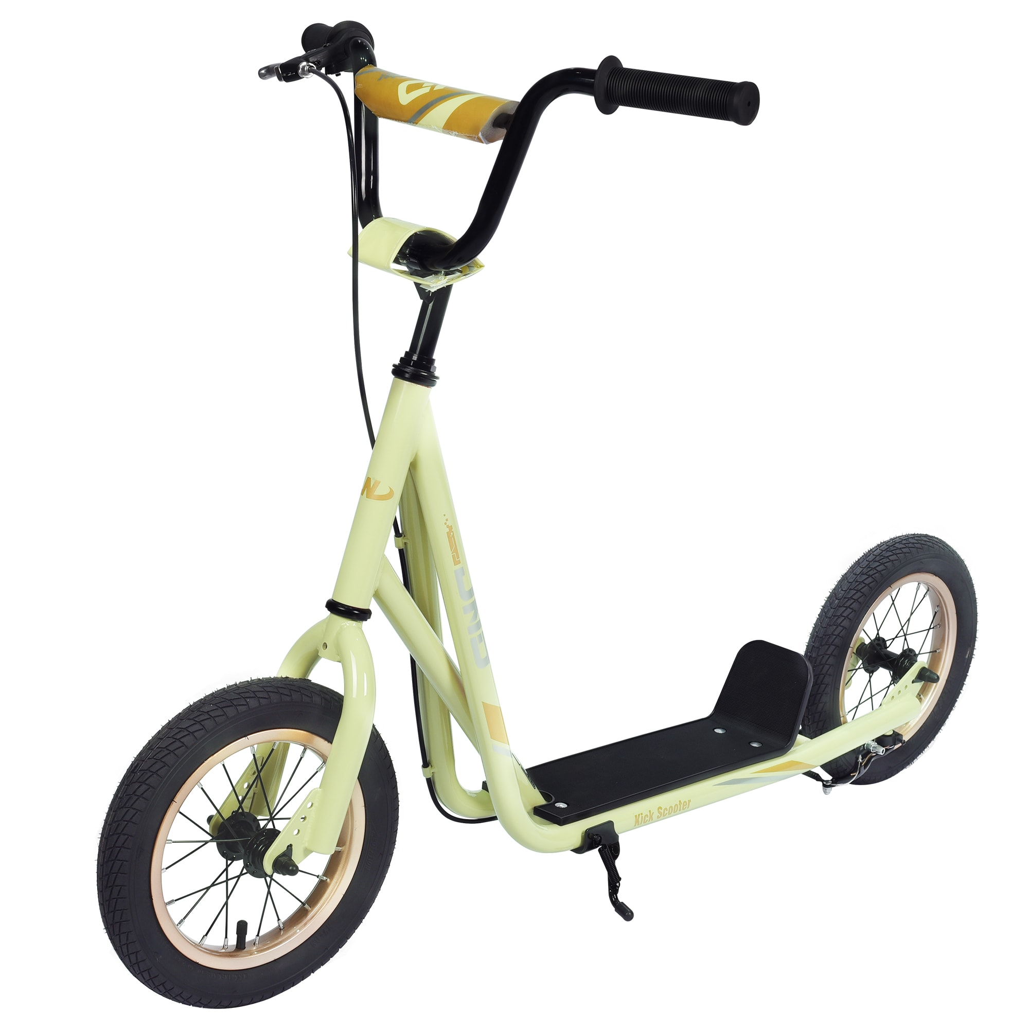 Kahomvis H4-QPZUK-32 Youth Scooter Kick Scooter for Kids 6+ with Adjustable Handlebar 12 Inch Inflatable Wheels Widened non-slip Footboard