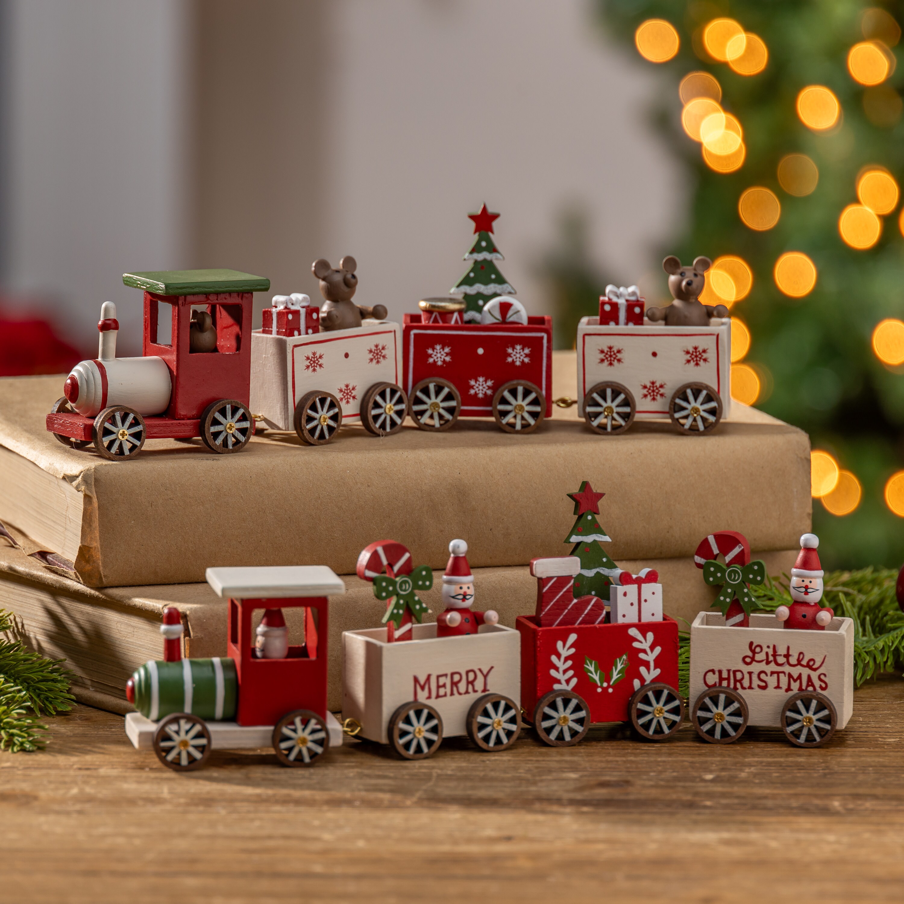 Gerson International 2745320EC 2.75-in Decoration Train Christmas Decor