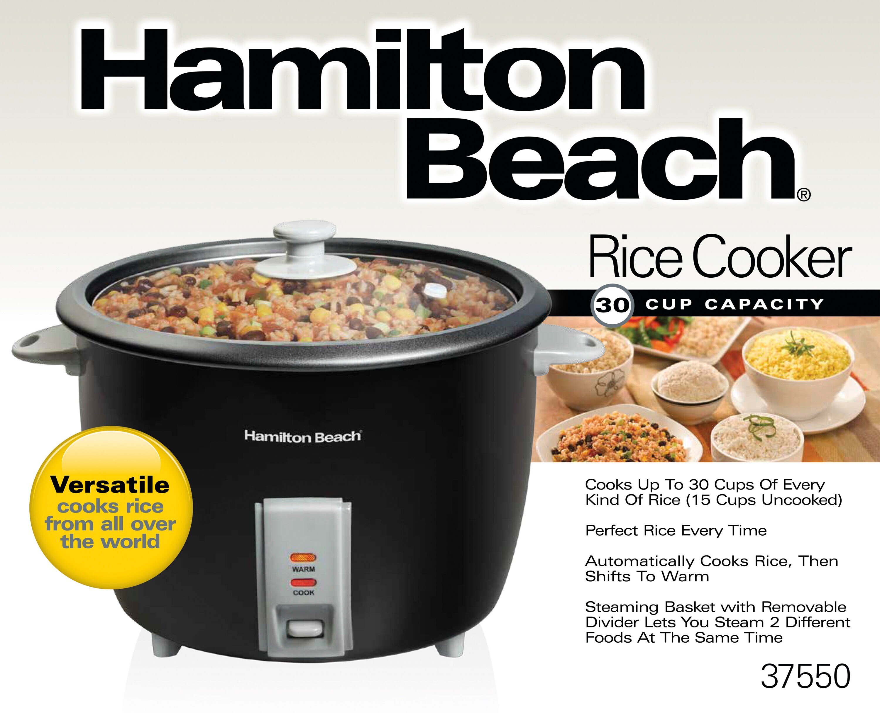 Hamilton Beach Rice Cooker & Steamer 1.5L 500W
