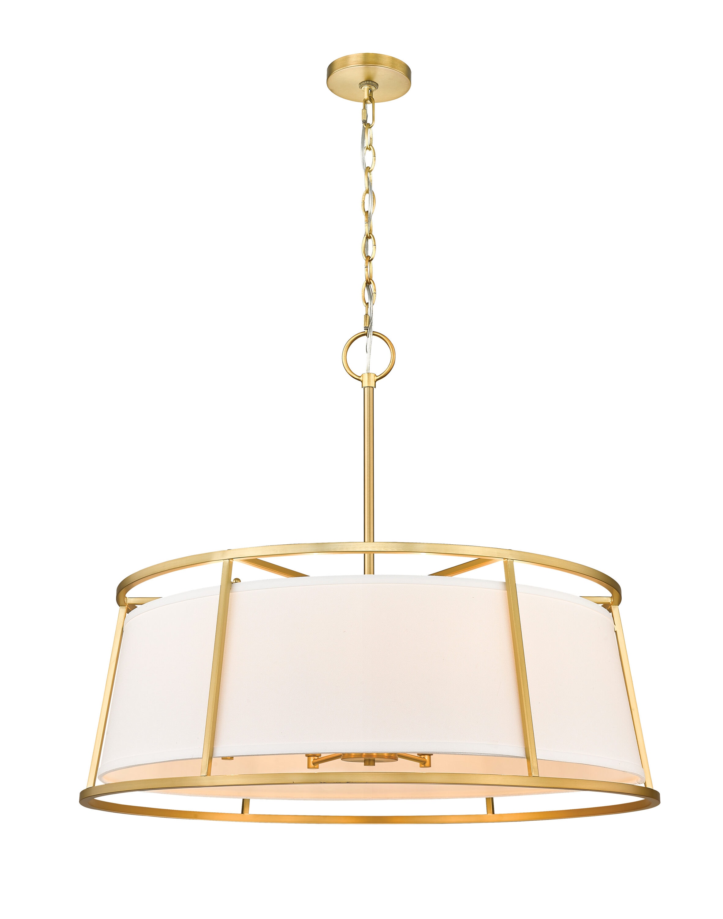 Lenyx Elegant Brushed Nickel and Brass Drum Pendant Light