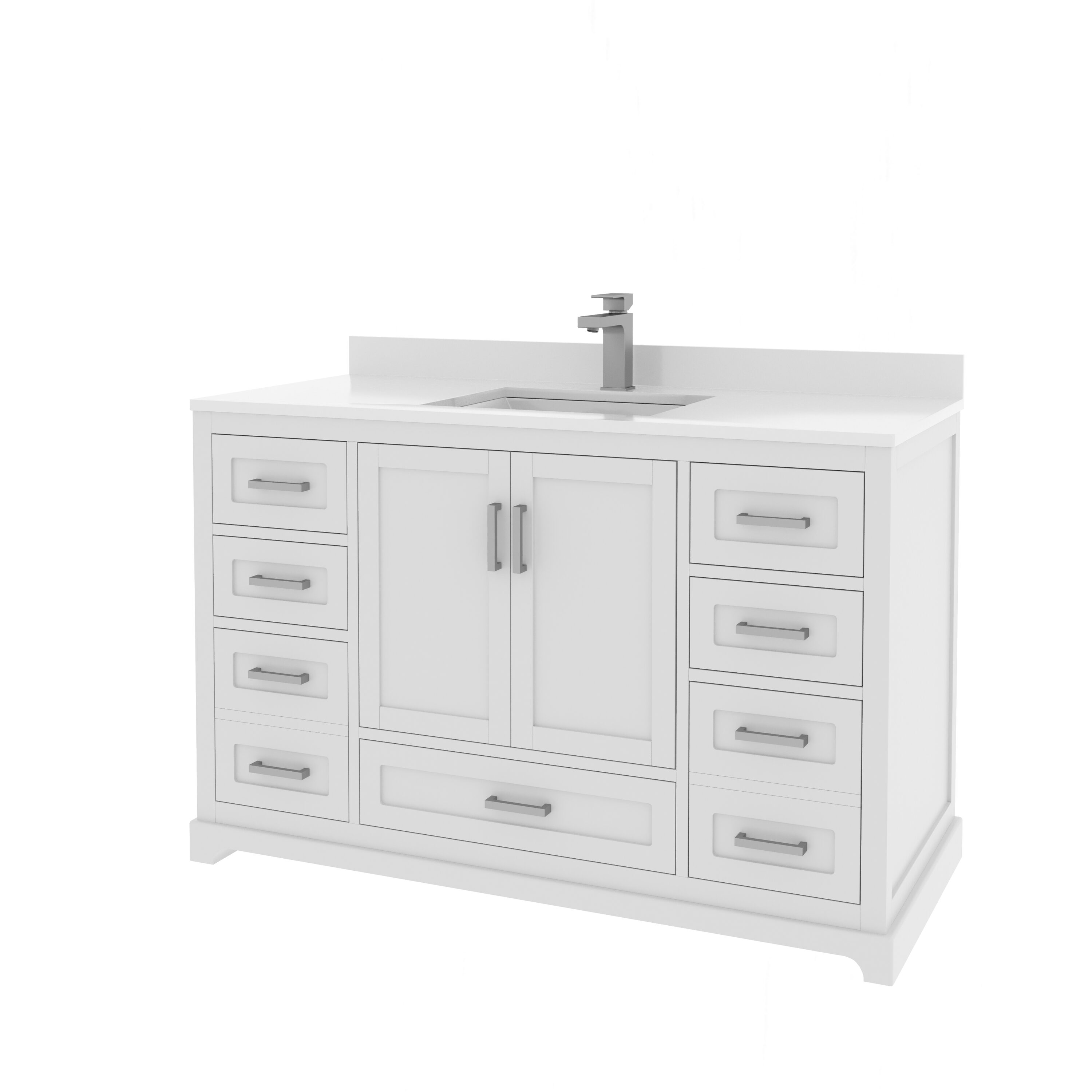 Ayna Decors AVM48WH3022 Bath-Vanity-Combo - View #5