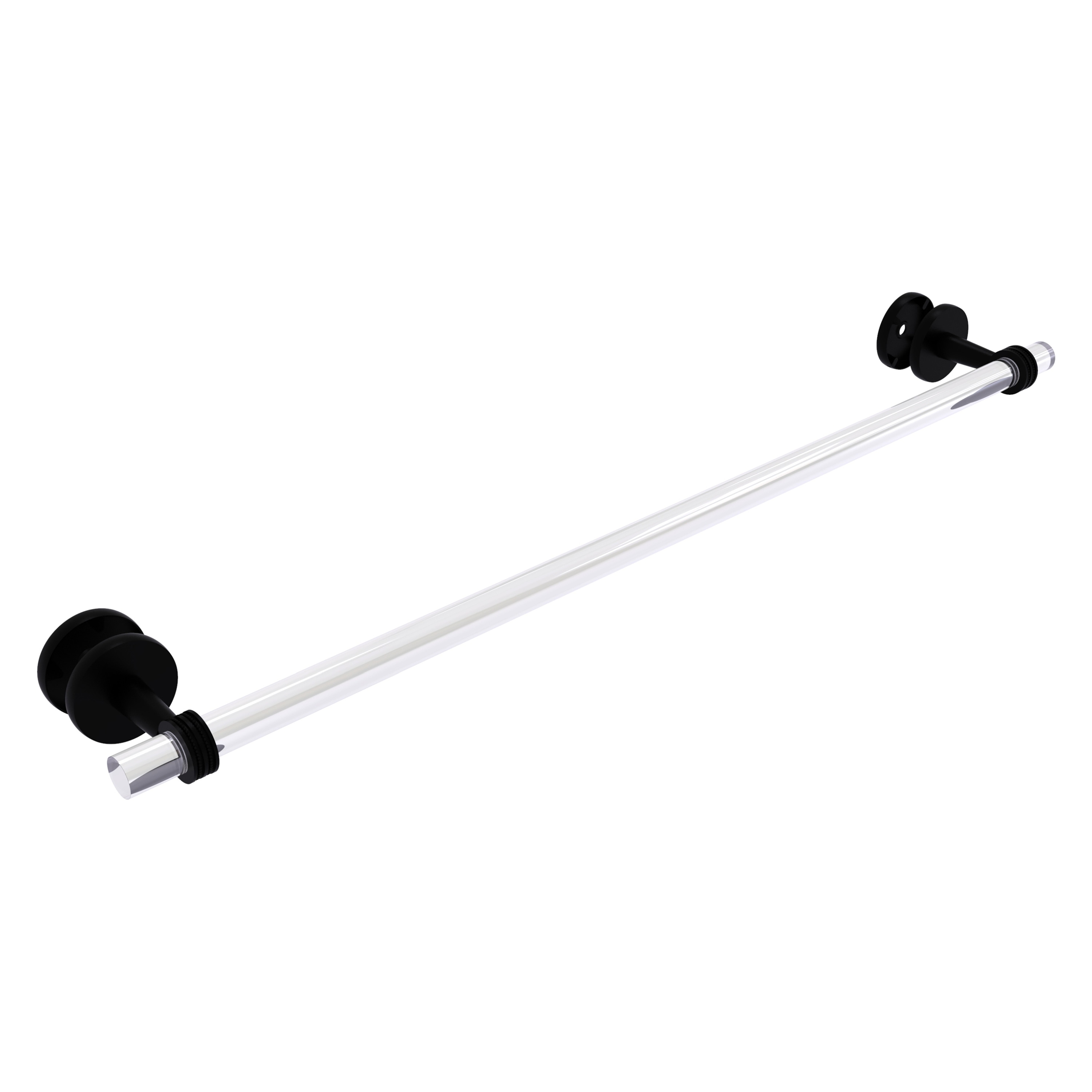 Allied Brass CV-41D-SM-30-BKM Clearview 30-in Matte Black Wall mount Single Towel Bar