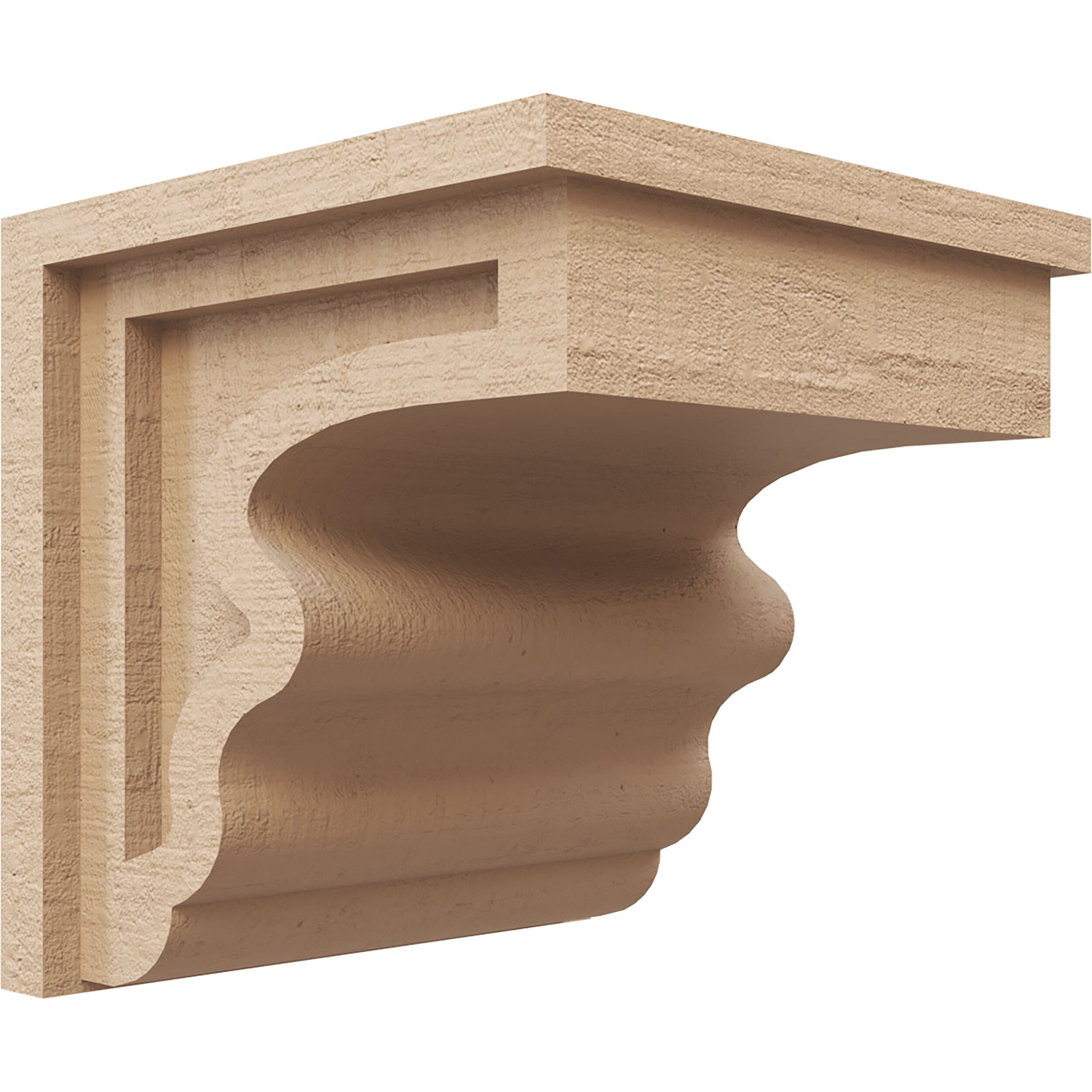 Ekena Millwork CORU09X09X09HLDRCPR 9-in x 9-in x 9-in Rough Cedar Woodgrain TimberThane Primed Urethane Paintable/Stainable Corbel
