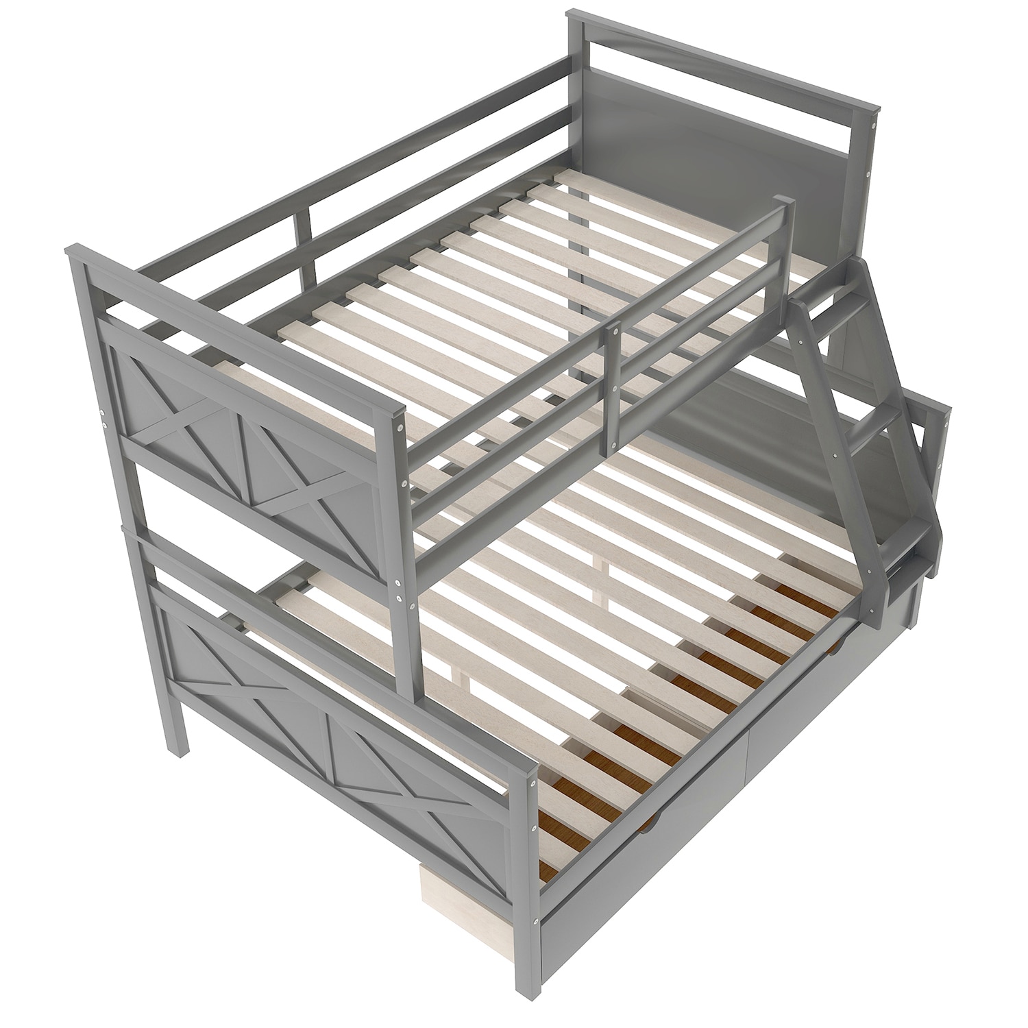 Sumyeg Wooden twin size loft bed Gray Twin Loft Bunk Bed in the Bunk ...