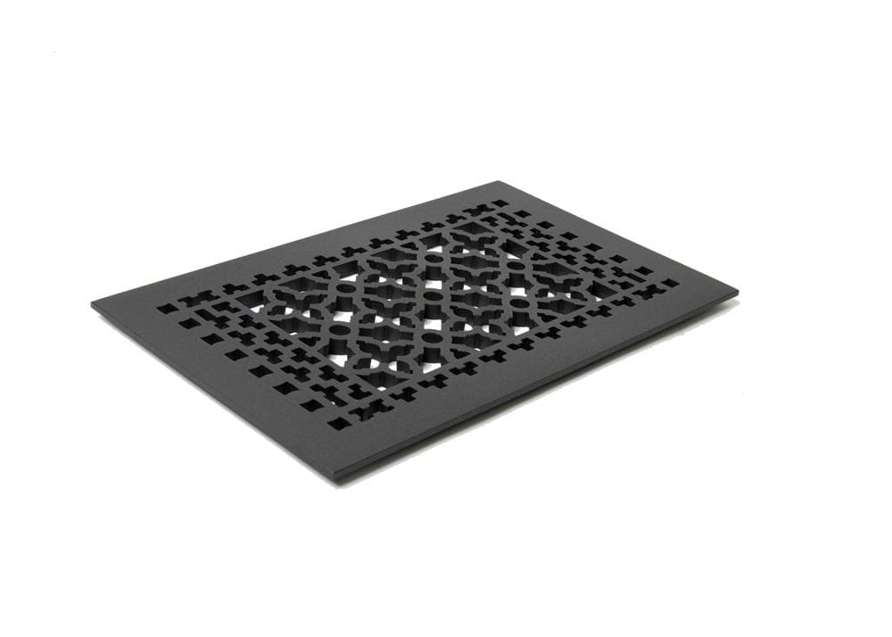 Reggio Register 1016-H 8-in x 14-in Cast Iron Black Floor Register