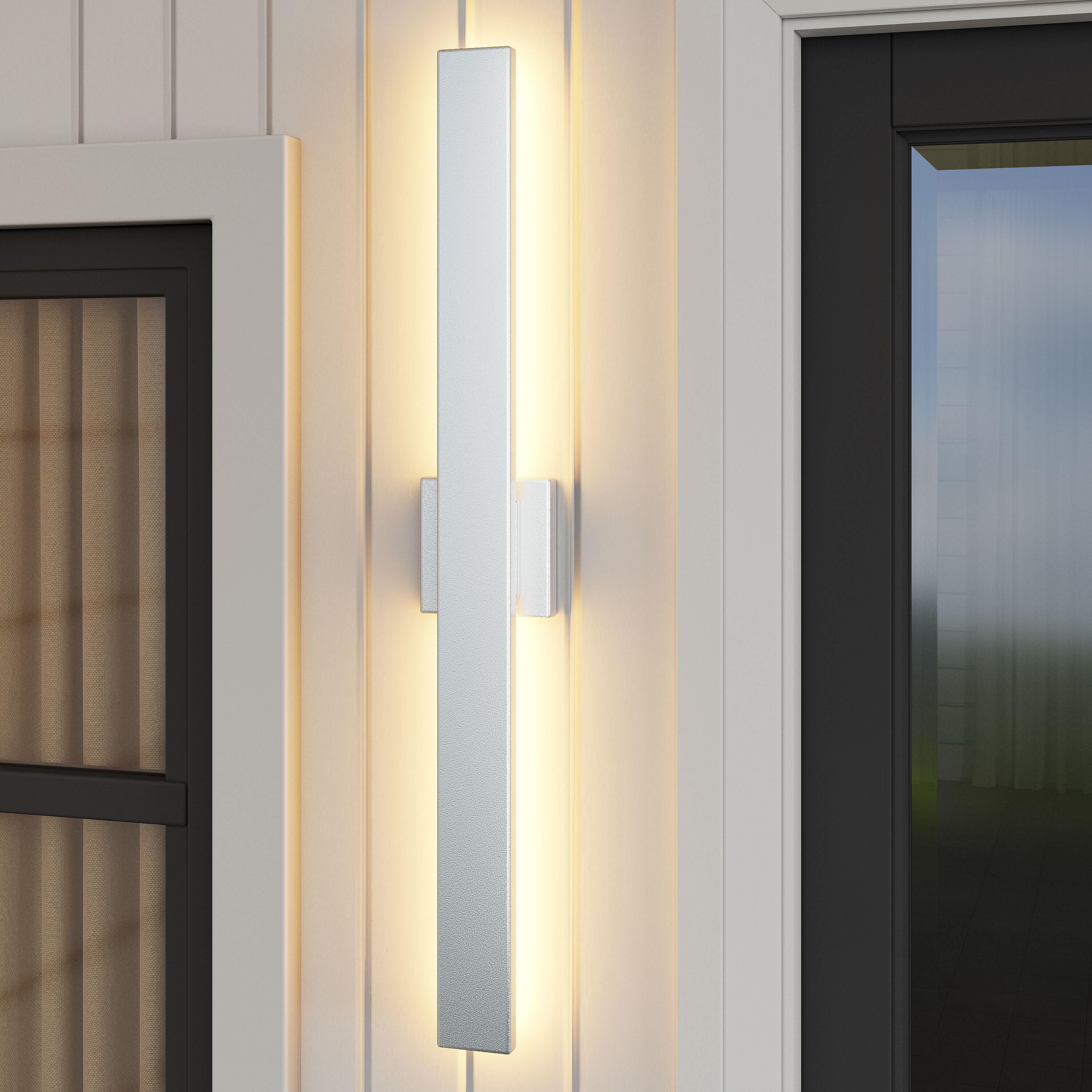 Dreamsidea - Harrington 32-in H LED Integrated Outdoor Wall Light White Hardwired