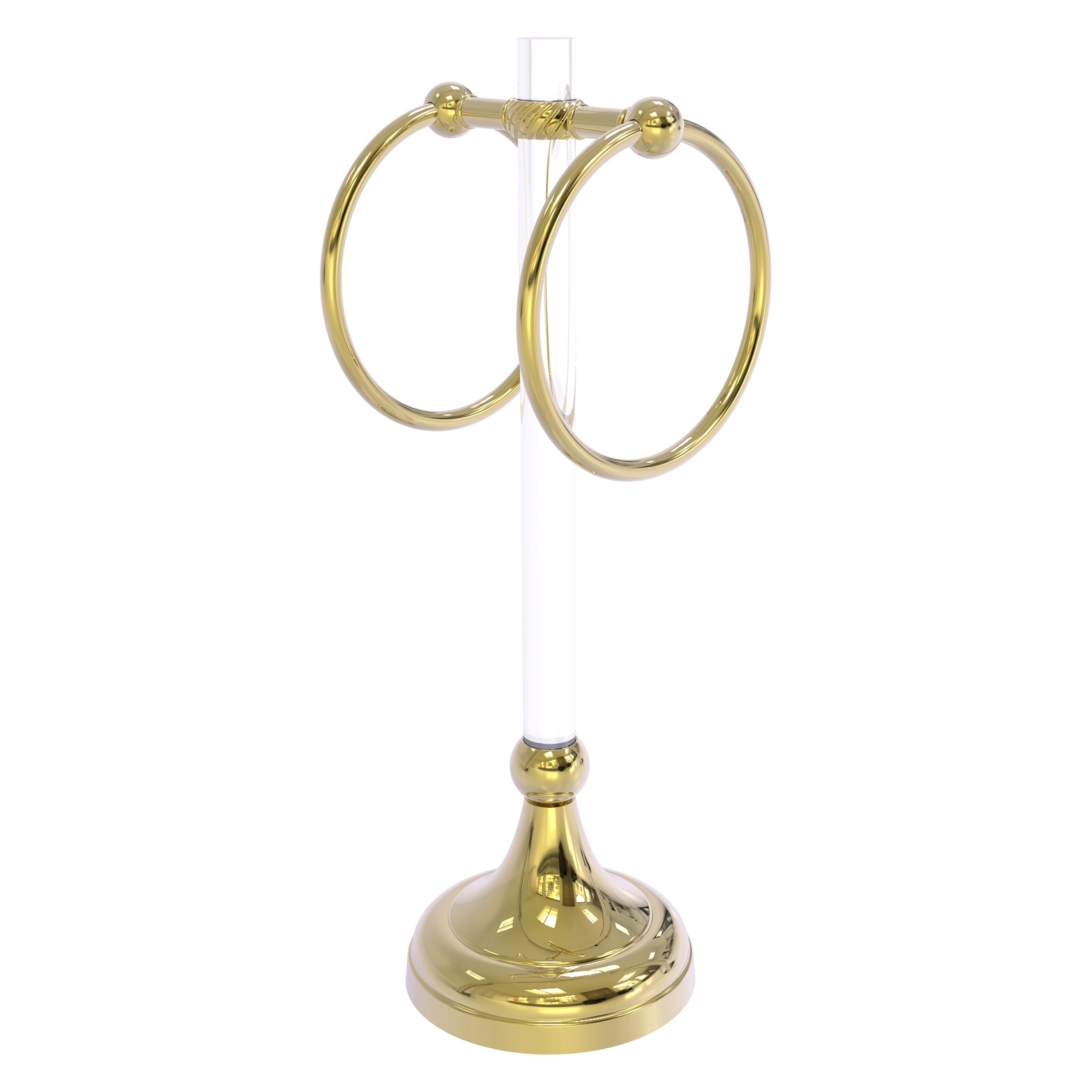 Allied Brass PG-TRST-10-UNL Pacific Grove Unlacquered Brass Freestanding countertop Double Towel Ring