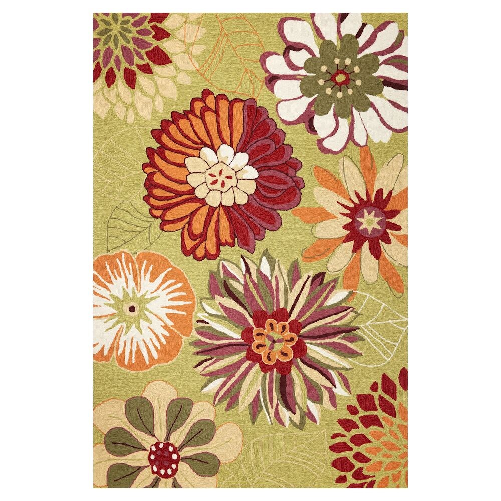 KAS Rugs Flirty Trends 5 x 8 Green Floral Area Rug at Lowes.com