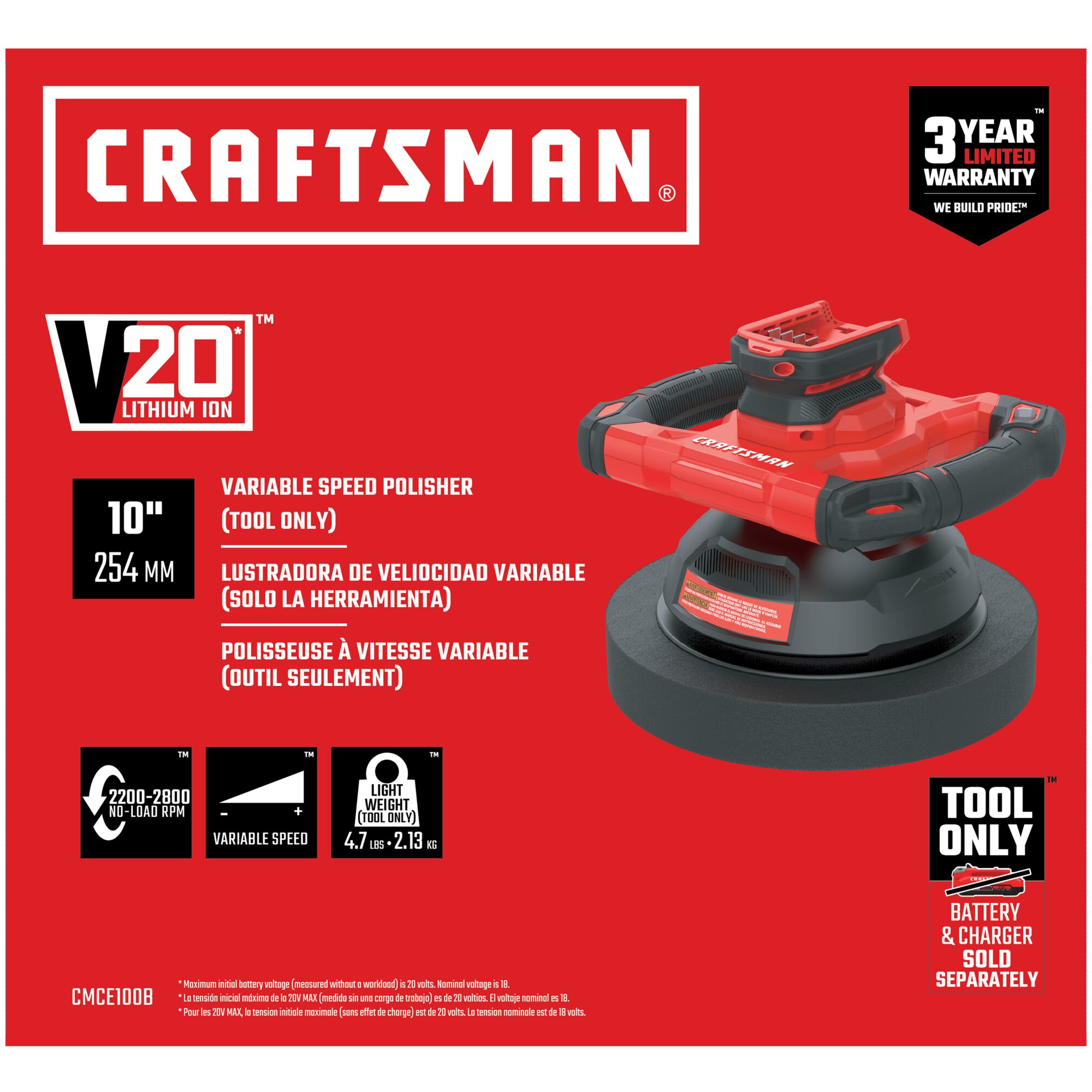 CRAFTSMAN CMCE100B Corded-Polishers - View #17