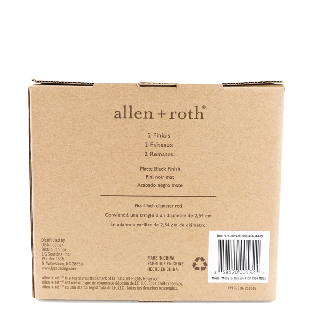 allen + roth FSI 1904 MBLK Curtain-Finials - View #4