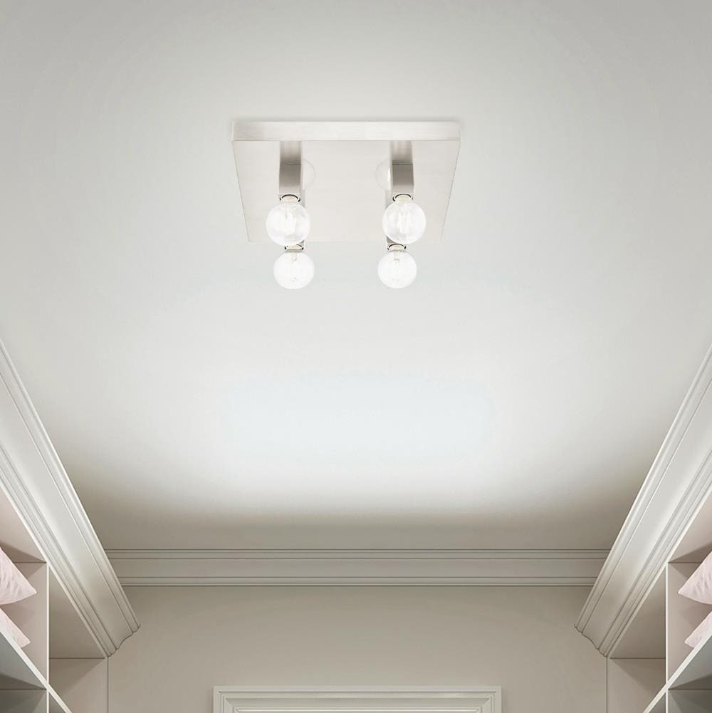 Solna Sleek Minimalist 4-Light Brushed Nickel Flush Mount