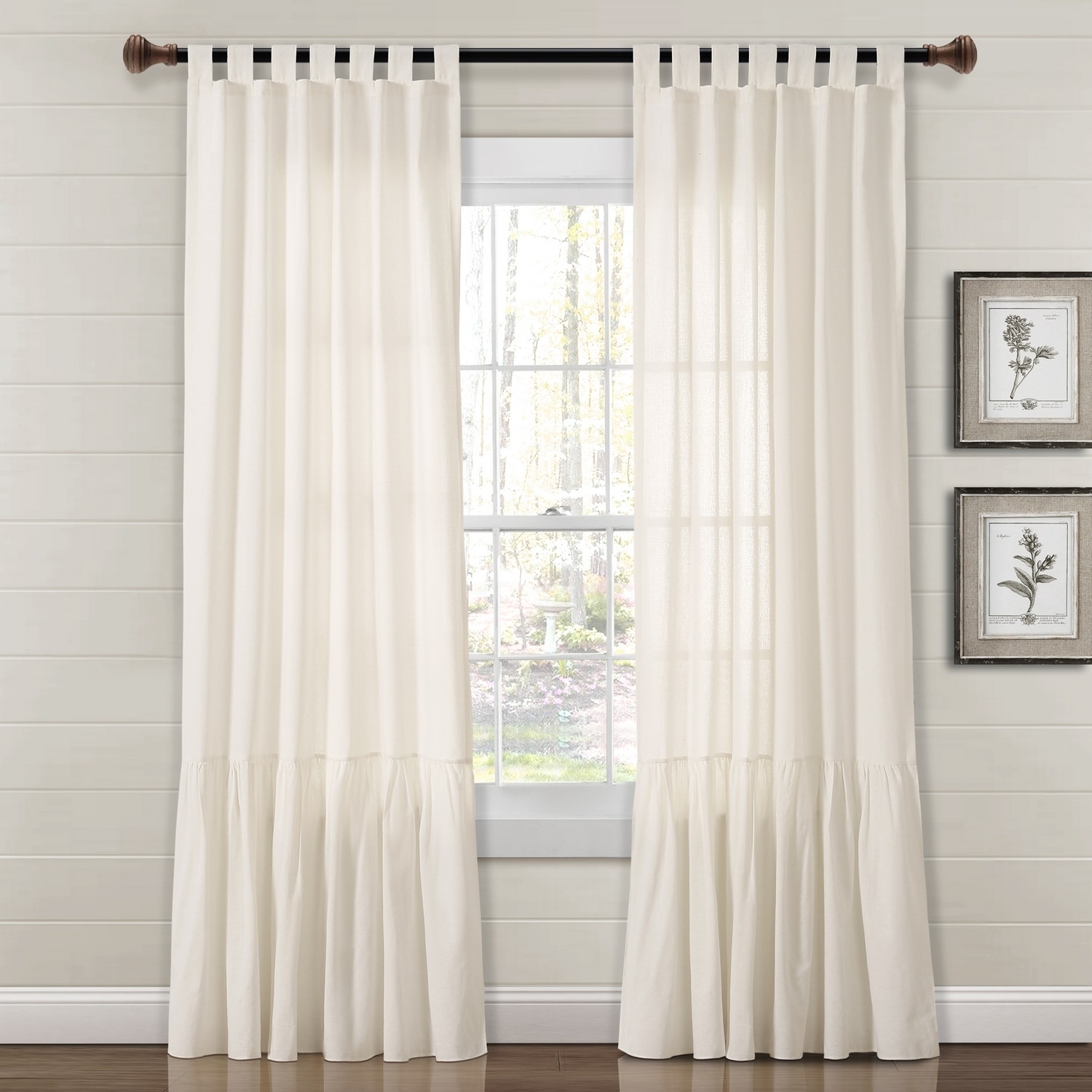 Lush Decor 21T010447 84-Inches Off White Room darkening Top tab Single curtain panel