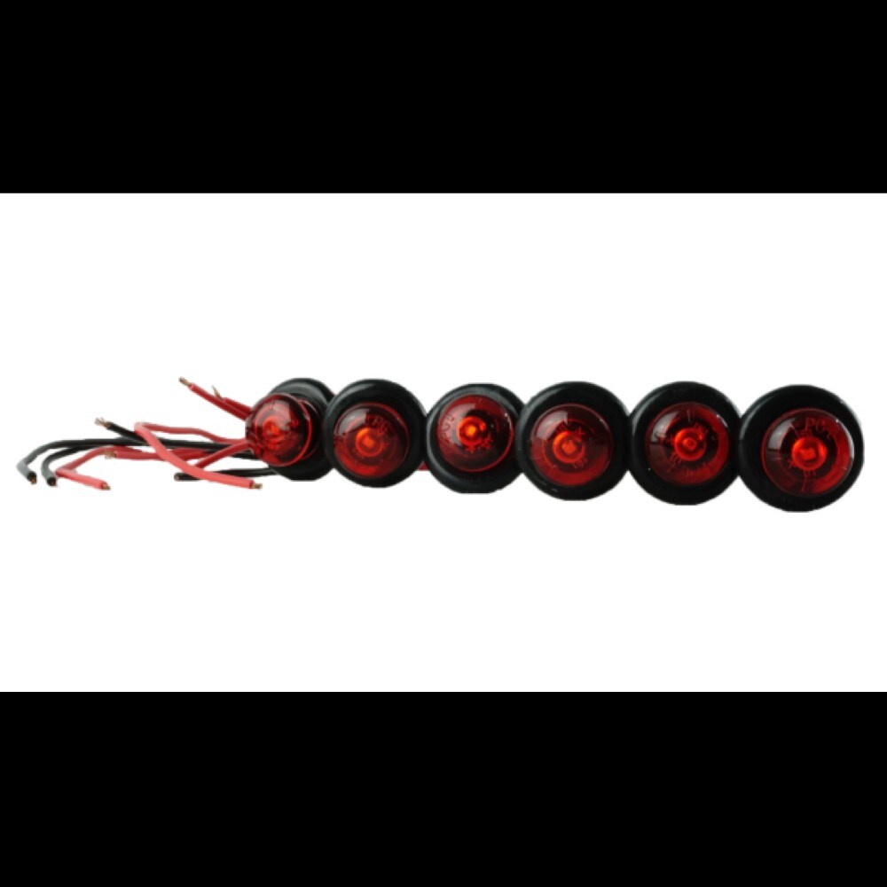 Uriah Products Marker Light LED 3/4" dia Red with grommet & wire (6) Pack