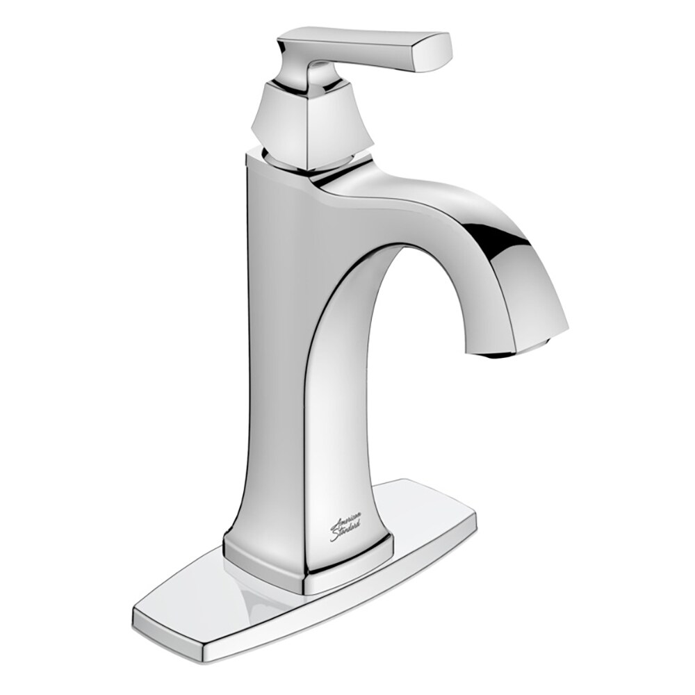 American Standard 7426101.002 Belmeade Chrome Single hole 1-handle WaterSense Mid-arc Residential Handle Bathroom Sink Faucet with Drain with Deck Plate
