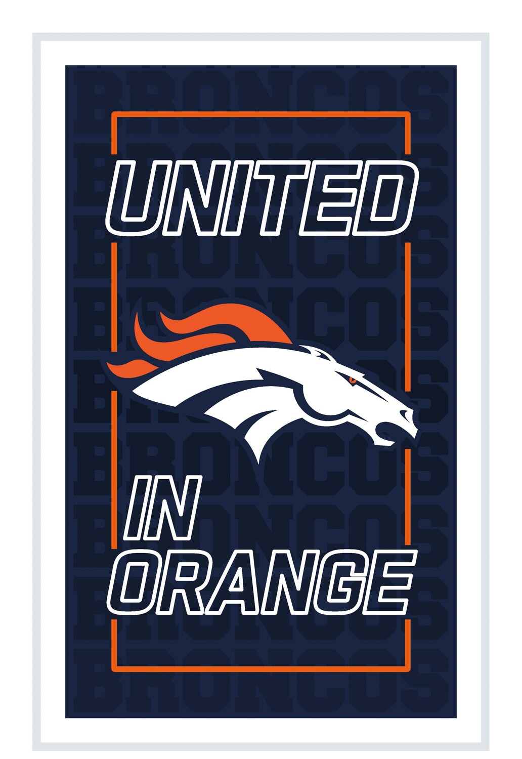 Evergreen 8LED3809NLRT Denver Broncos 22-Inches W x 14-Inches H Acrylic Sports Wall Phrases Wall accent