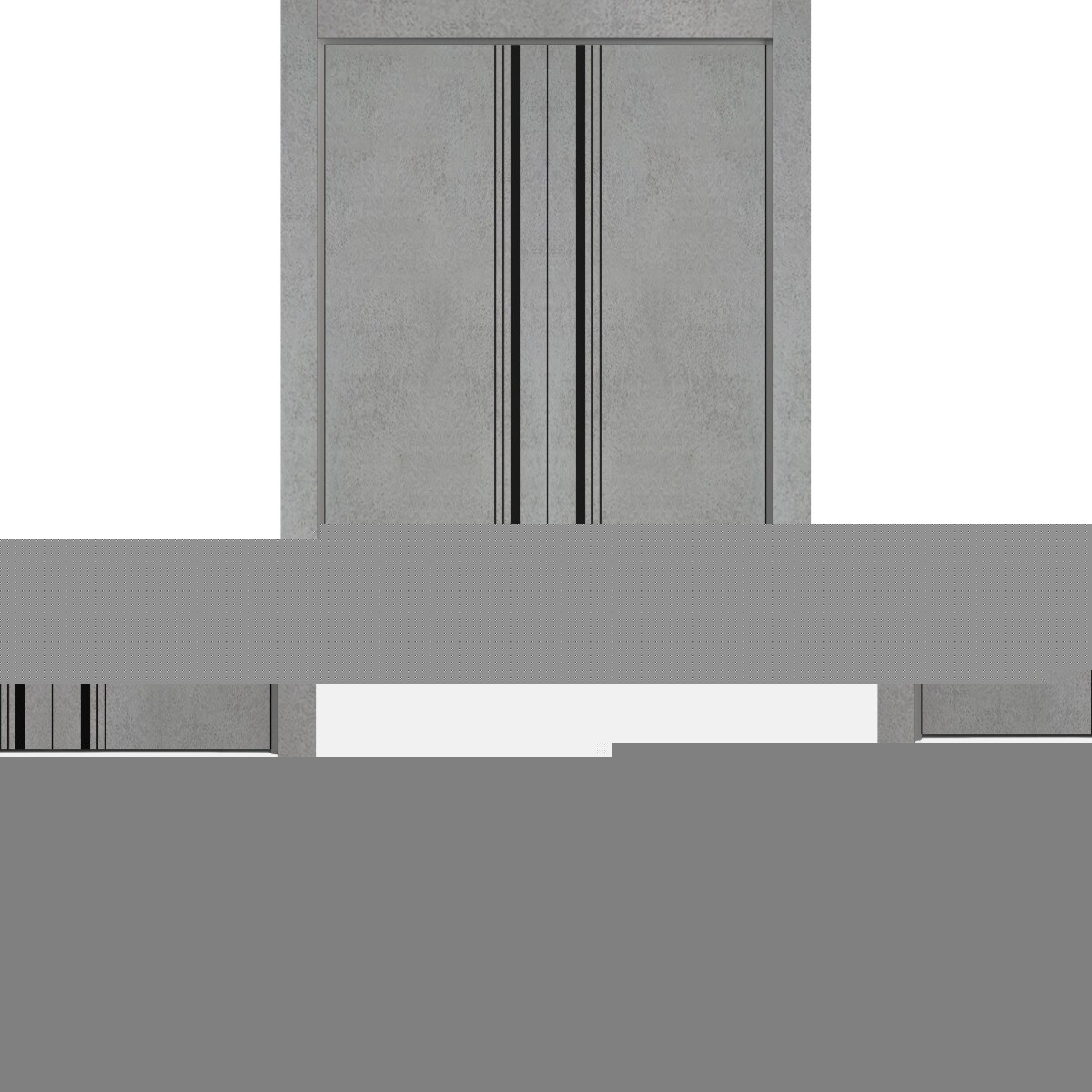 SARTODOORS Sliding Closet Bi-fold Doors 30 x 96 - Planum 0011 Concrete - Sturdy Tracks Moldings Trims Hardware Set - Wood Solid Bedroom Wardrobe Doors