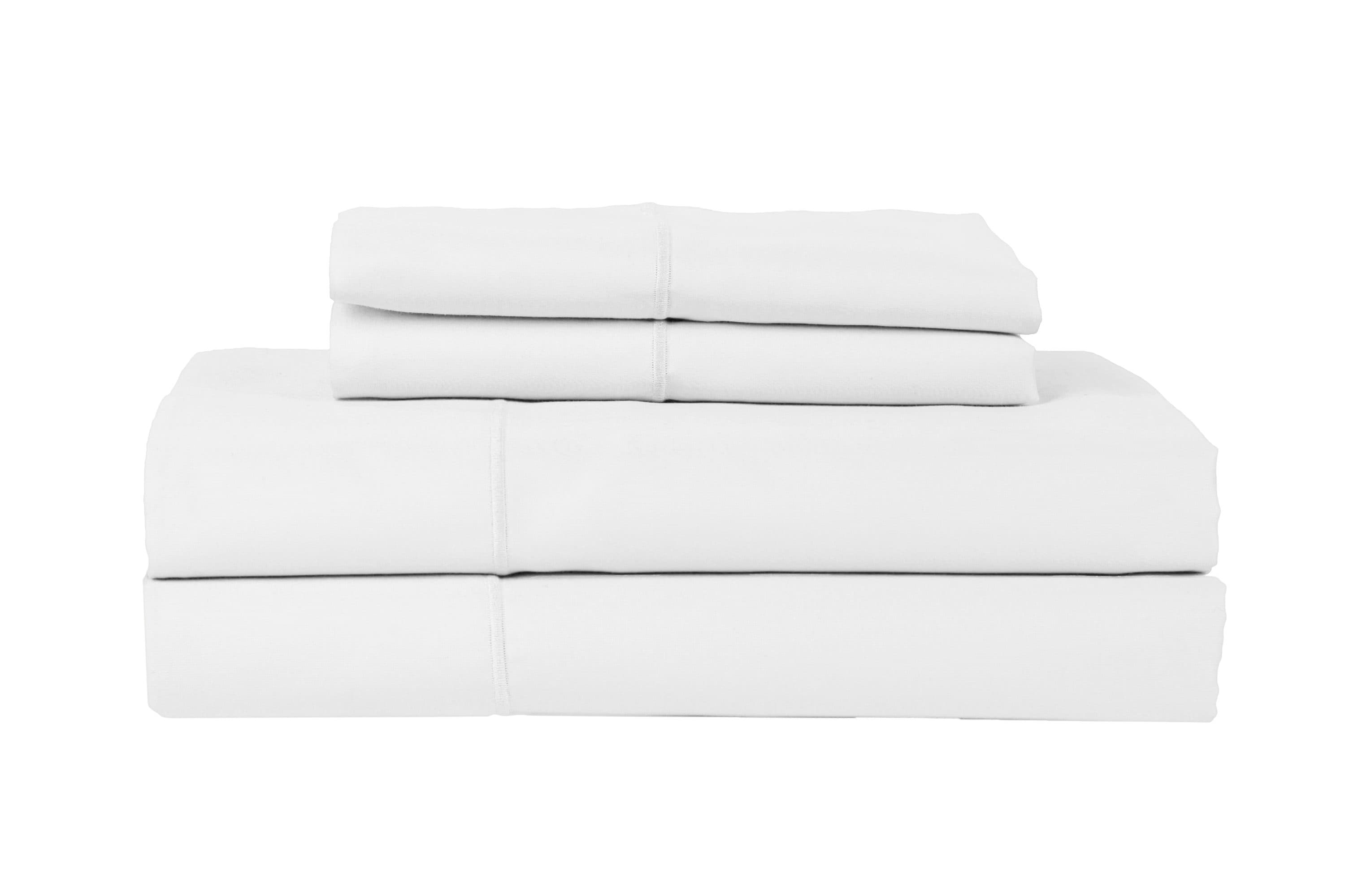  HC-500Q-PL-SAT-WH Queen 500 -Thread Count Cotton White Bed Sheet Set