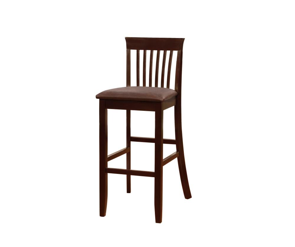 Linon BS248BRN01 Torino Expresso 30.75-in H Bar height Upholstered Bar Stool