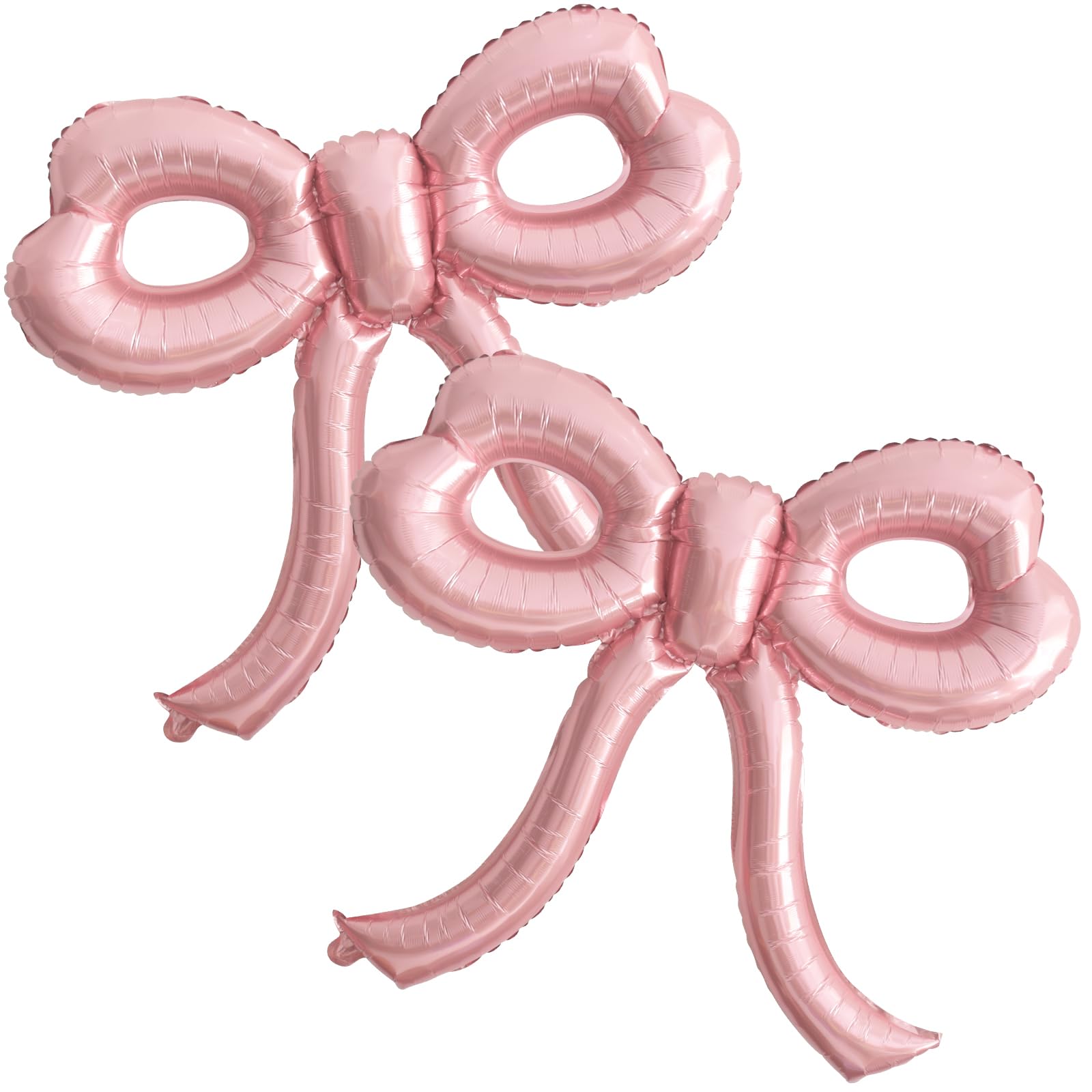 Anqtovp  2 pcs Pink Bow Balloons Giant Foil Party Decorations for Girl Women Birthday Baby Shower Bridal Engagement Wedding Decor with Ribbon