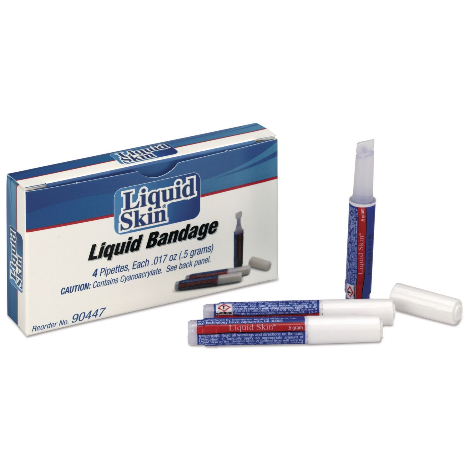 First Aid Only Refill for SmartCompliance General Business Cabinet Liquid Skin Bandages 4 Pieces #90447