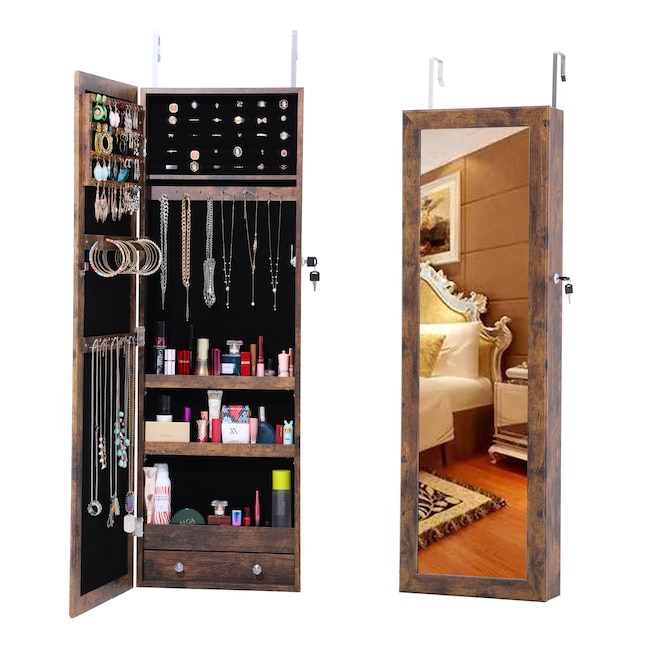 Casainc Fashion Simple Jewelry Storage, Over The Door Jewelry Armoire With Lock