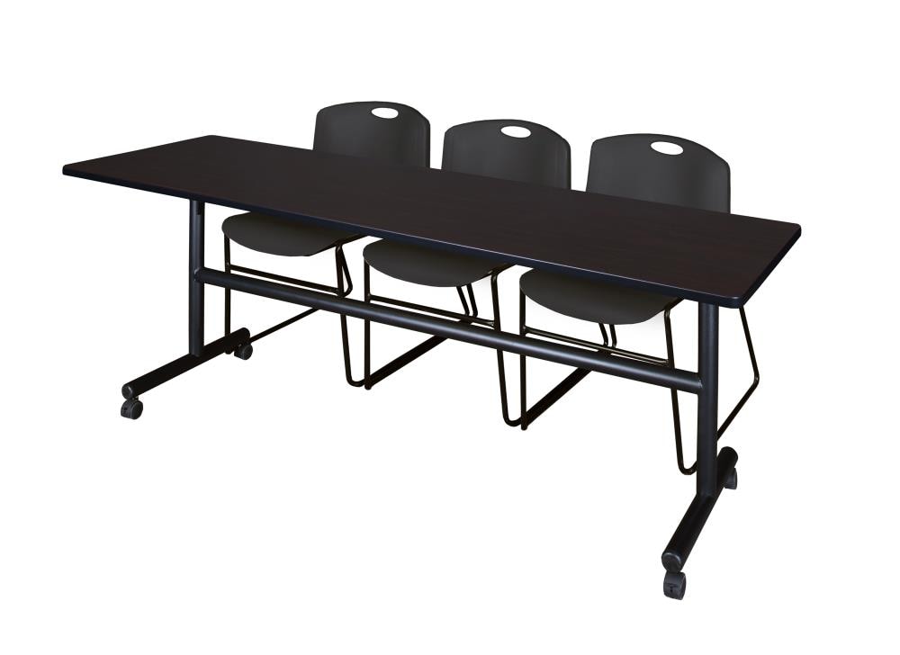 Regency MKFT8424MW44BK Training Brown 4-Person Training Table (84-in W x 29-in H)
