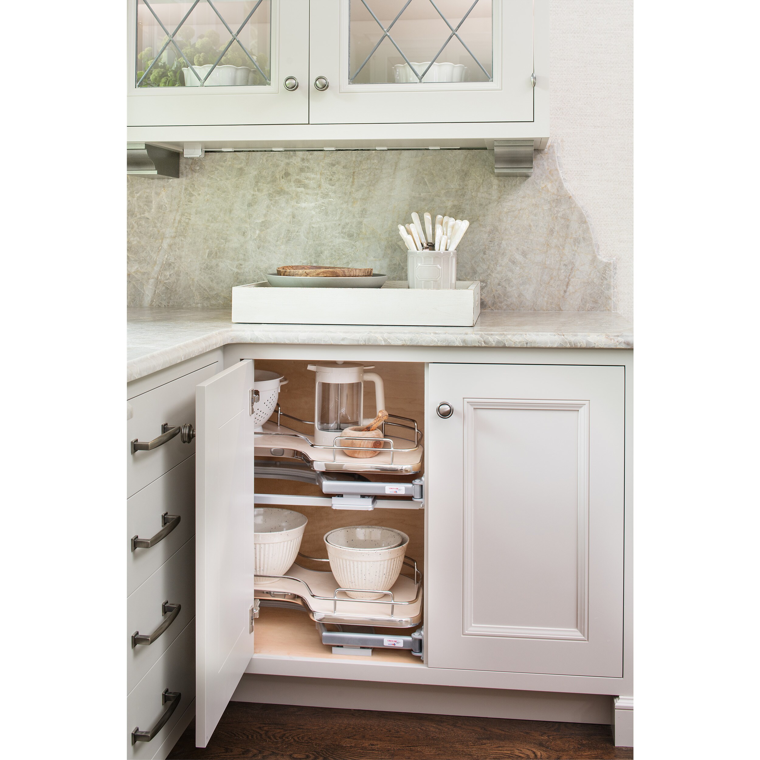 Rev-A-Shelf 27.56-in W x 6.5-in H 1-Tier Cabinet-mount Wood Soft Close Under -sink Organizer in the Cabinet Organizers department at